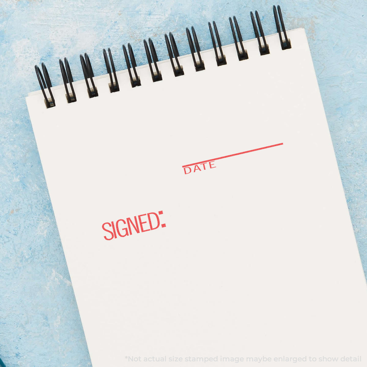 "Signed: date" Xstamper stamp used on filed paperwork