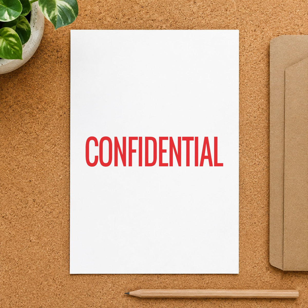"Confidential" Xstamper No. 3208 stamp shown in everyday handling