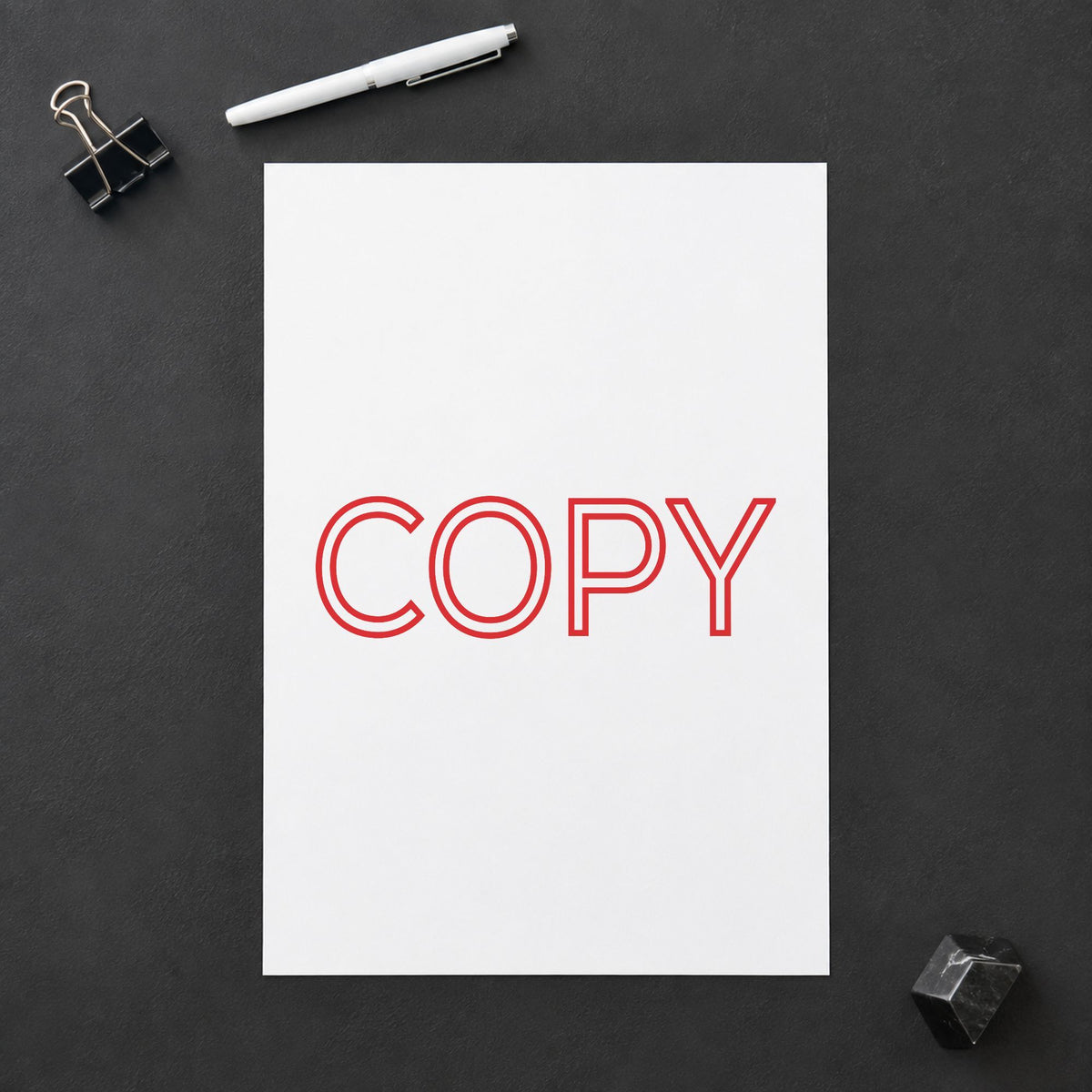 "Copy" Xstamper stamp at work on everyday office paperwork