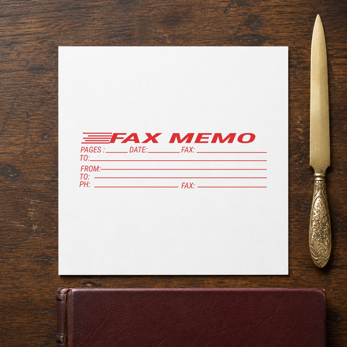 "Fax memo" Xstamper stamp at work on everyday office paperwork
