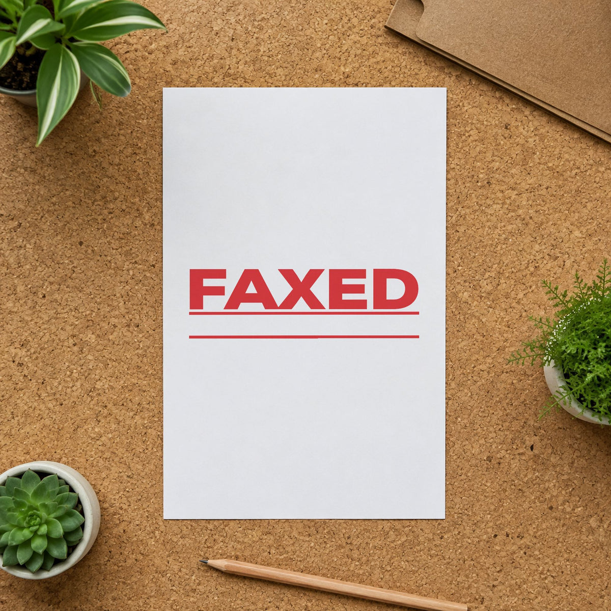 "Faxed" imprint sized 7/8 x 2-3/4 in on a document page