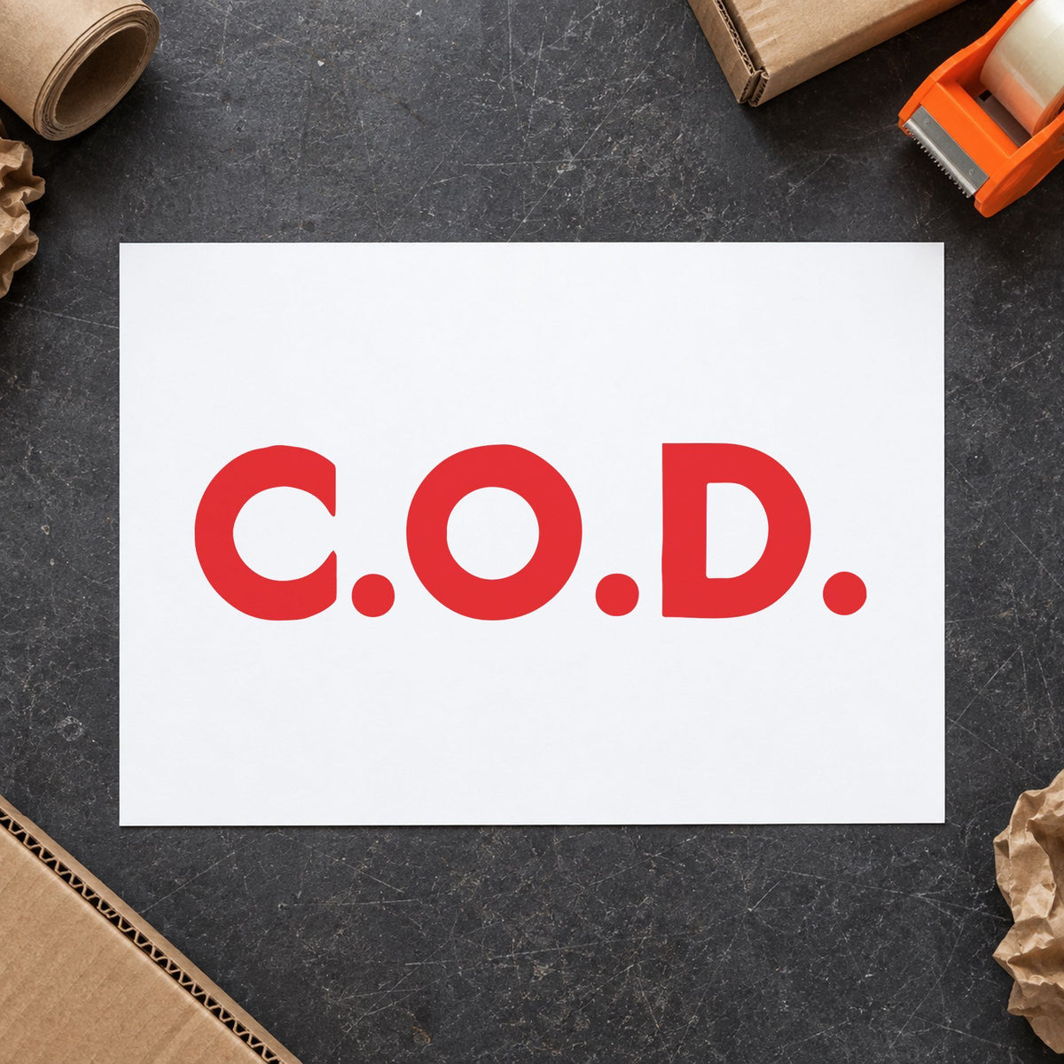 "C.O.D." Xstamper No. 2026 stamp shown in everyday handling