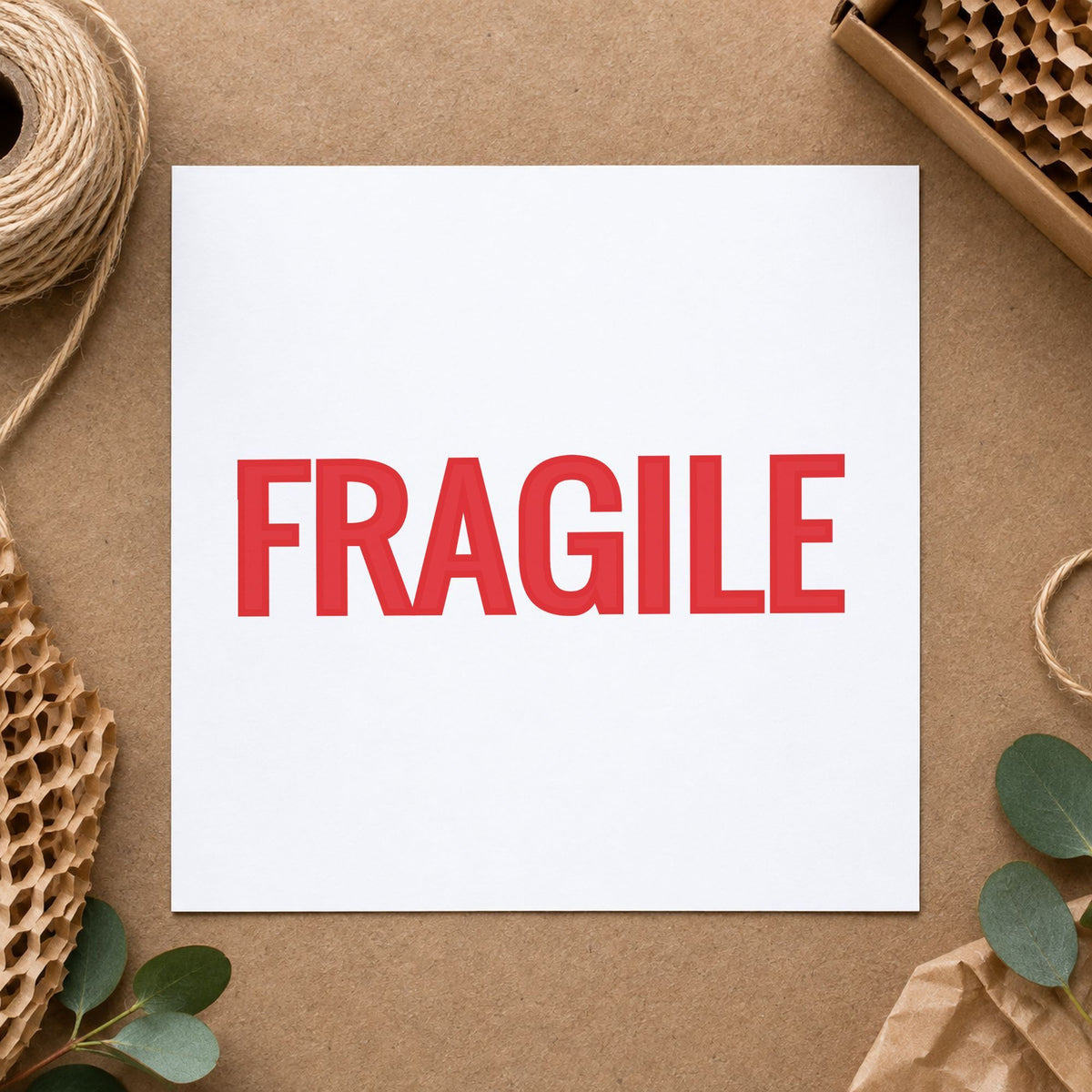Close view of the "Fragile" mark left by Xstamper No. 3202