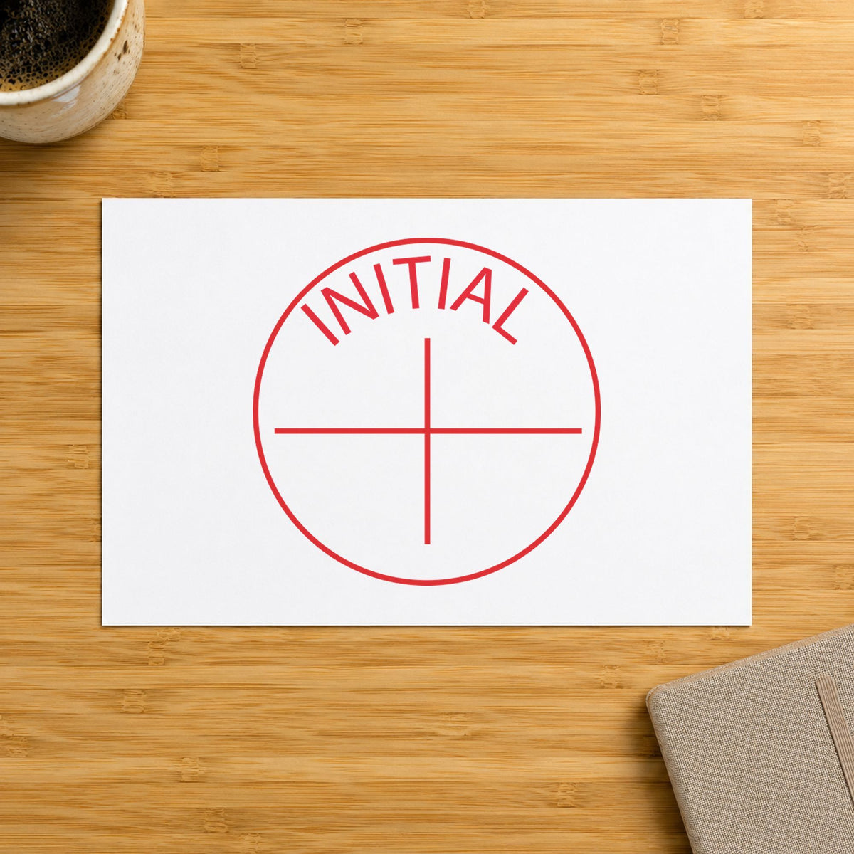 "Initial" Xstamper No. 11414 stamp shown in everyday handling