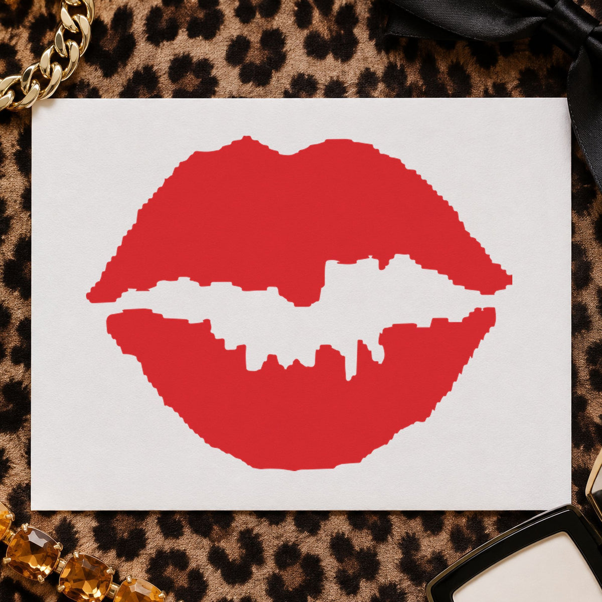 Close view of the "Kiss" mark left by Xstamper No. 11307
