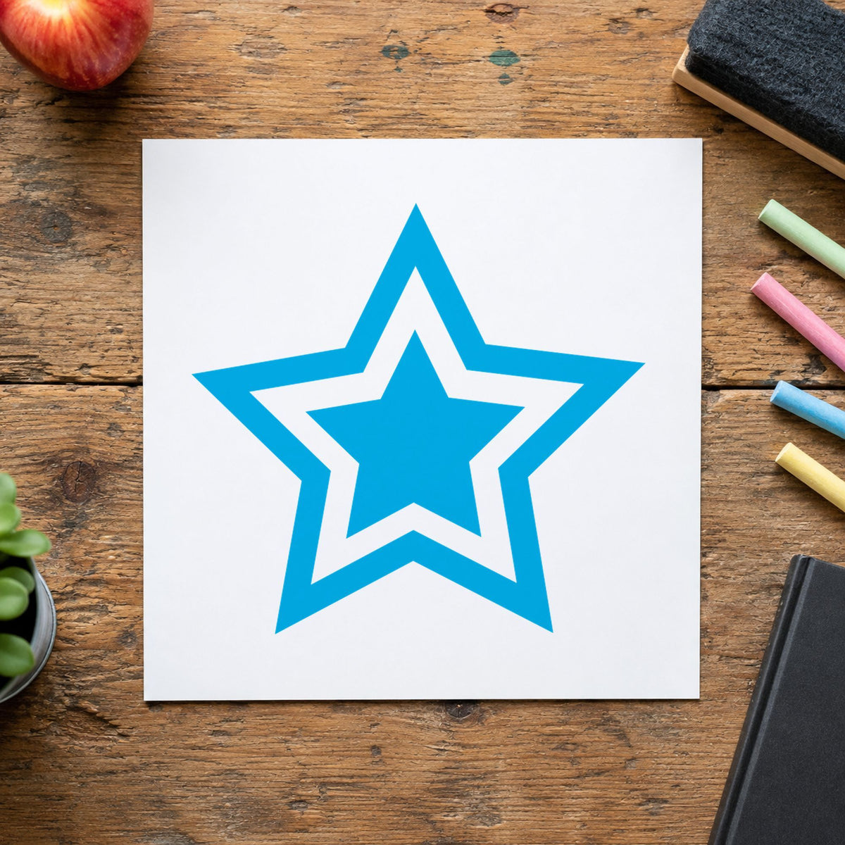"Star" imprint on a printed page, Xstamper No. 11421