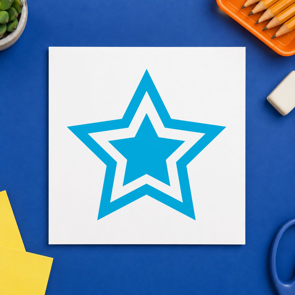 "Star" imprint sized Approximately 5/8 in diameter on a document page