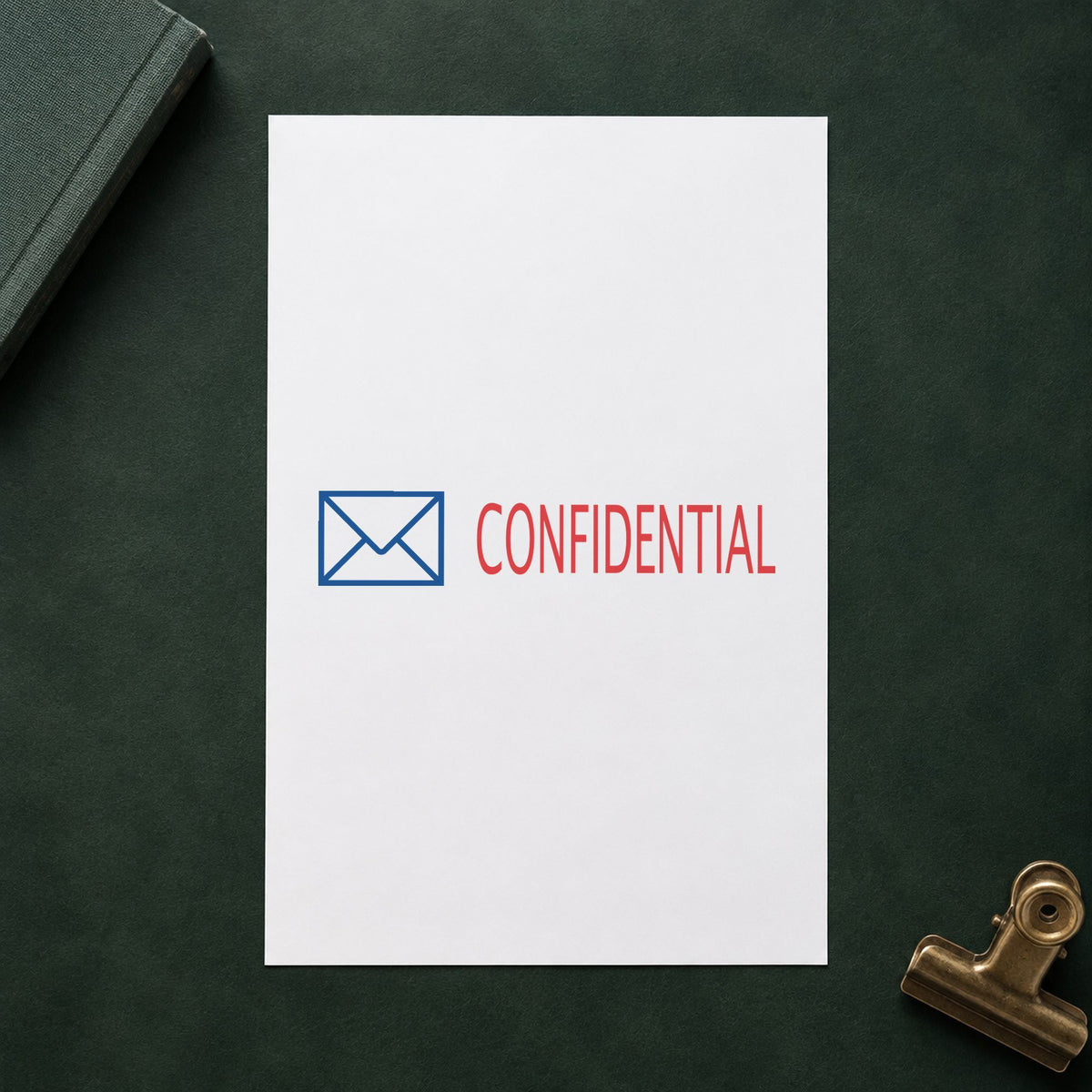 Close view of the "Confidential" mark left by Xstamper No. 2034