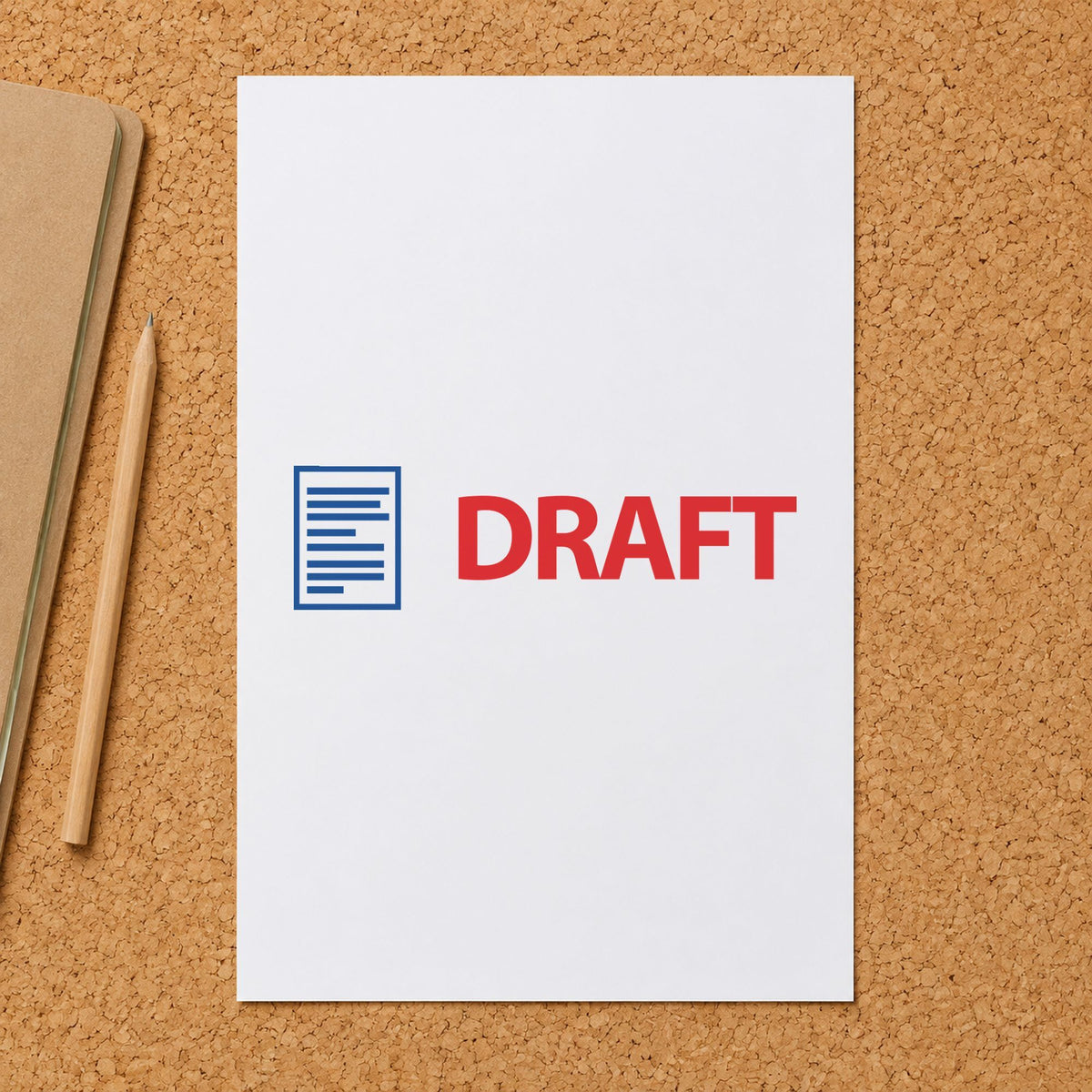 "Draft" imprint on a printed page, Xstamper No. 2031