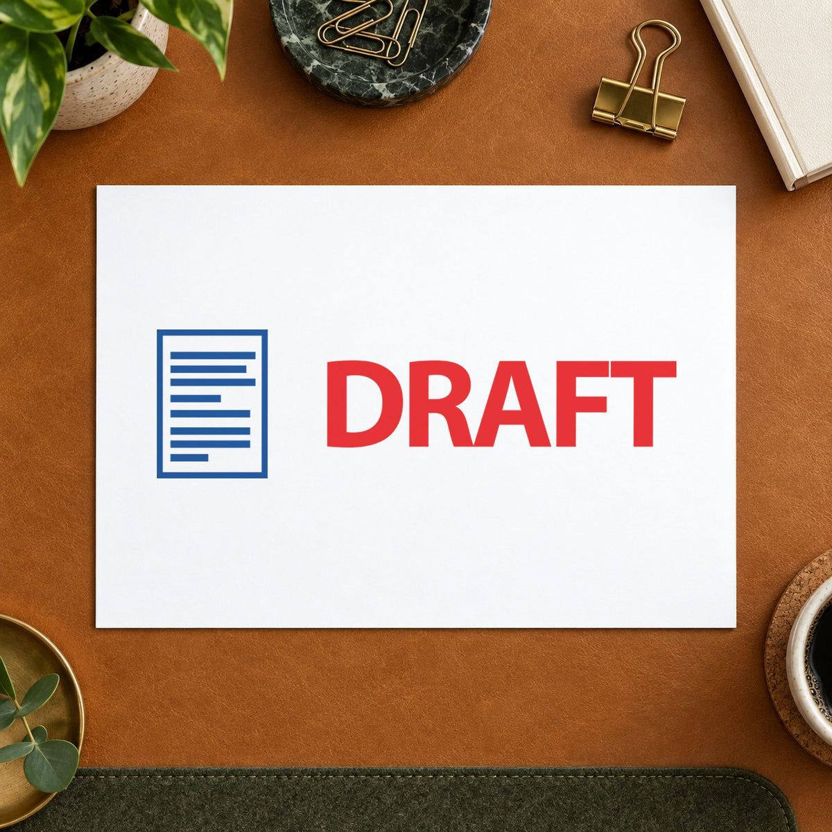 Close view of the "Draft" mark left by Xstamper No. 2031