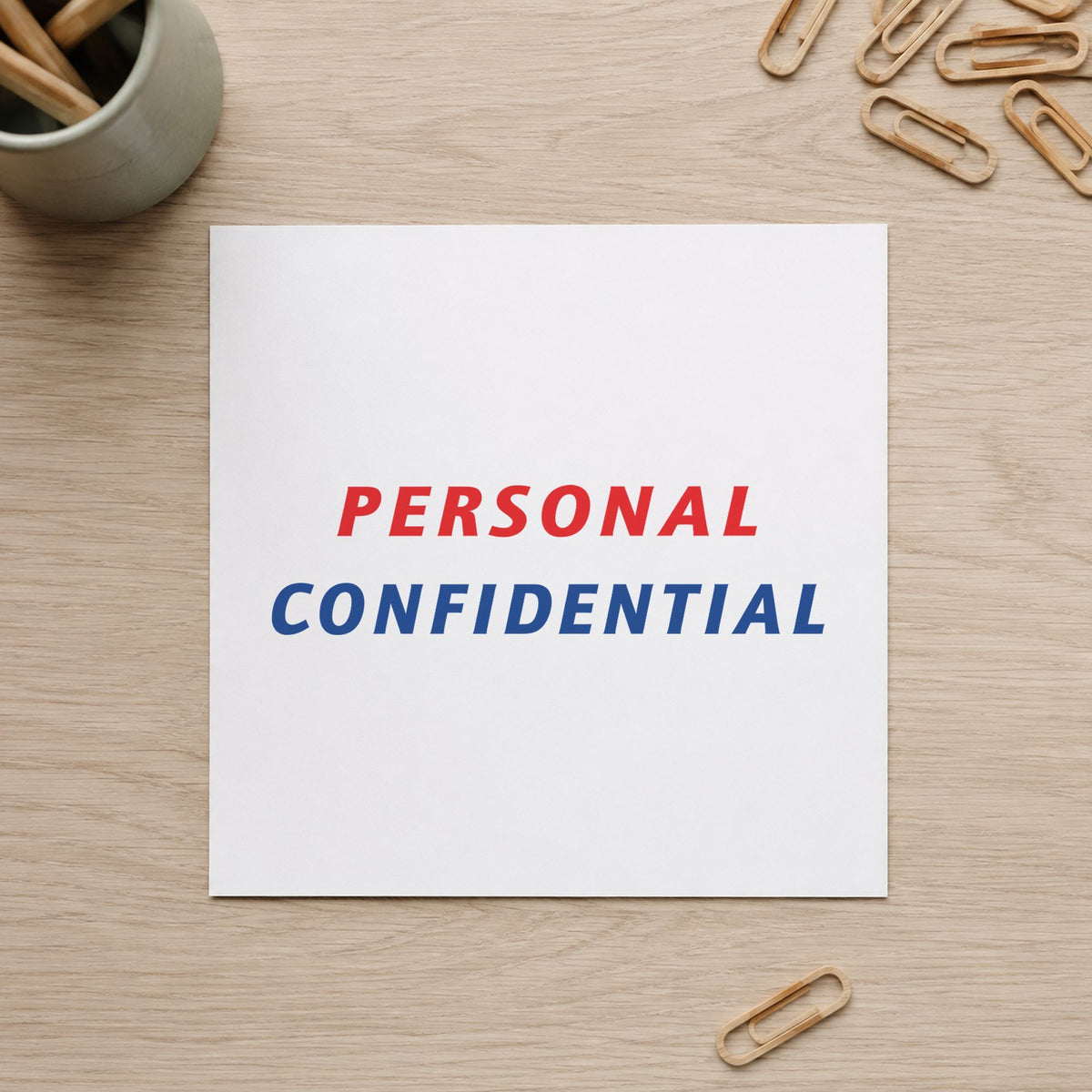 "Personal" stamp pressed on paper, no separate ink pad needed