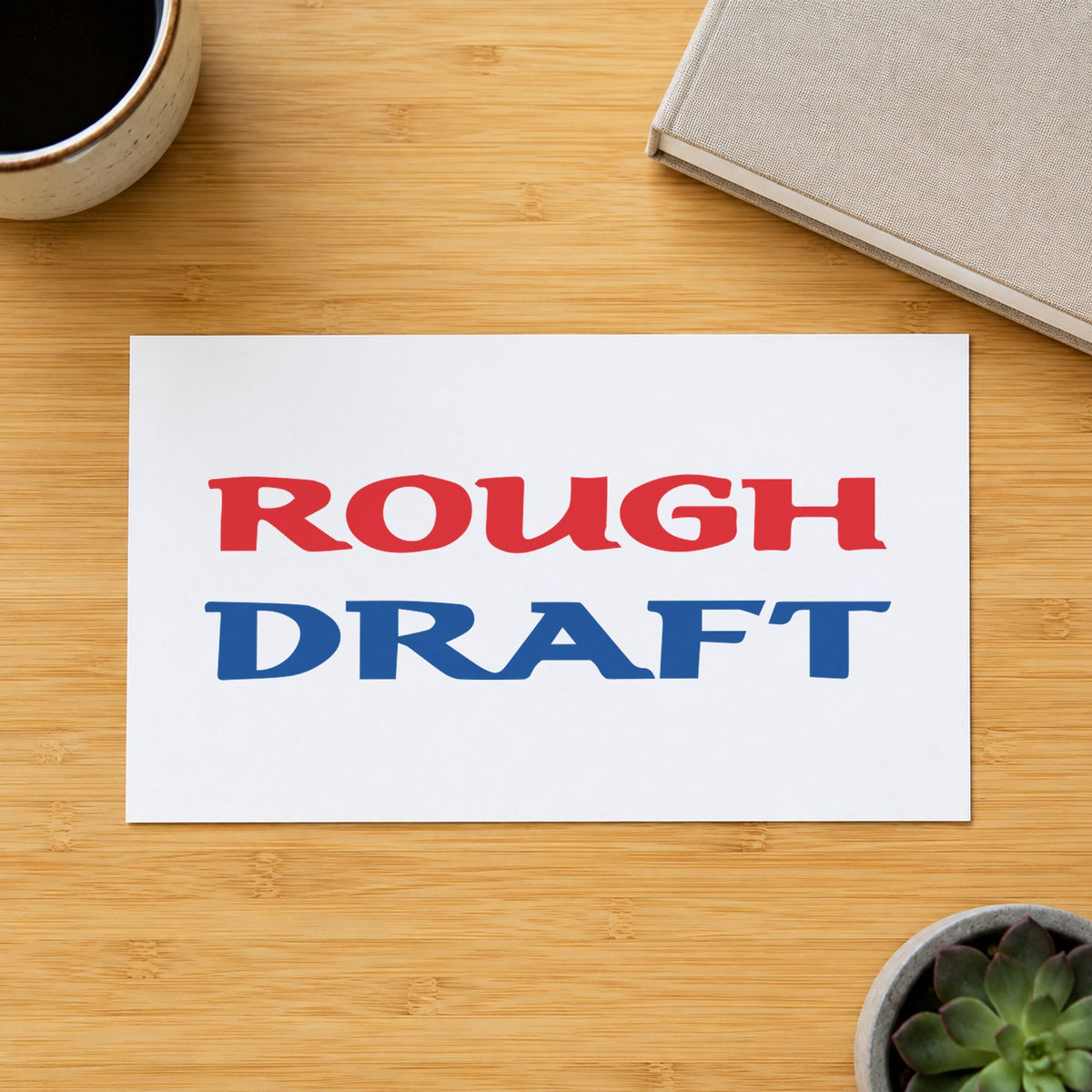 Close view of the "Rough draft" mark left by Xstamper No. 2033