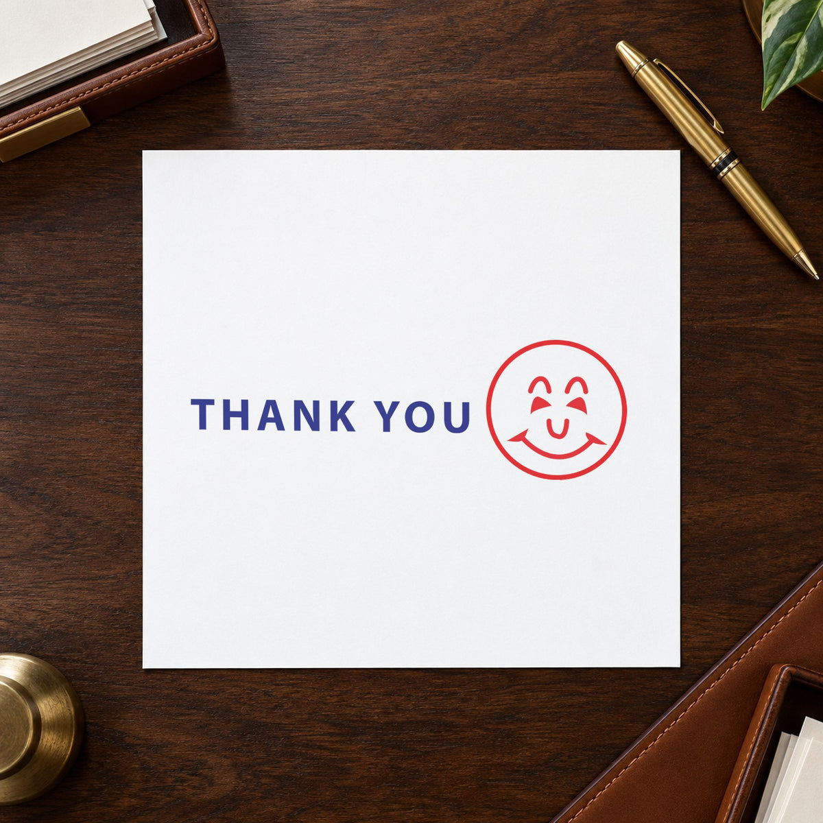 "Thank you" Xstamper stamp at work on everyday office paperwork