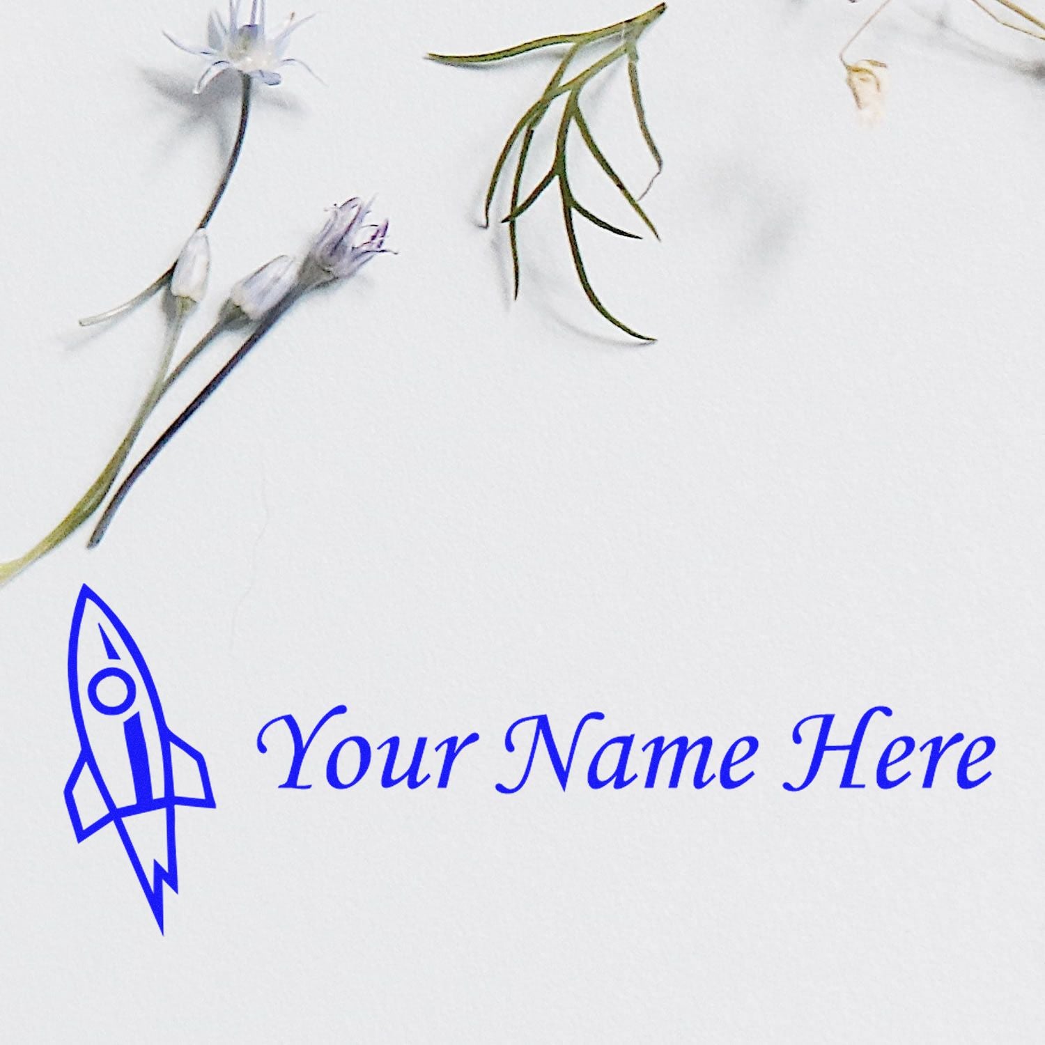 Slim Pre-Inked Rocket Blast Personalized Ink Stamp - Engineer Seal Stamps