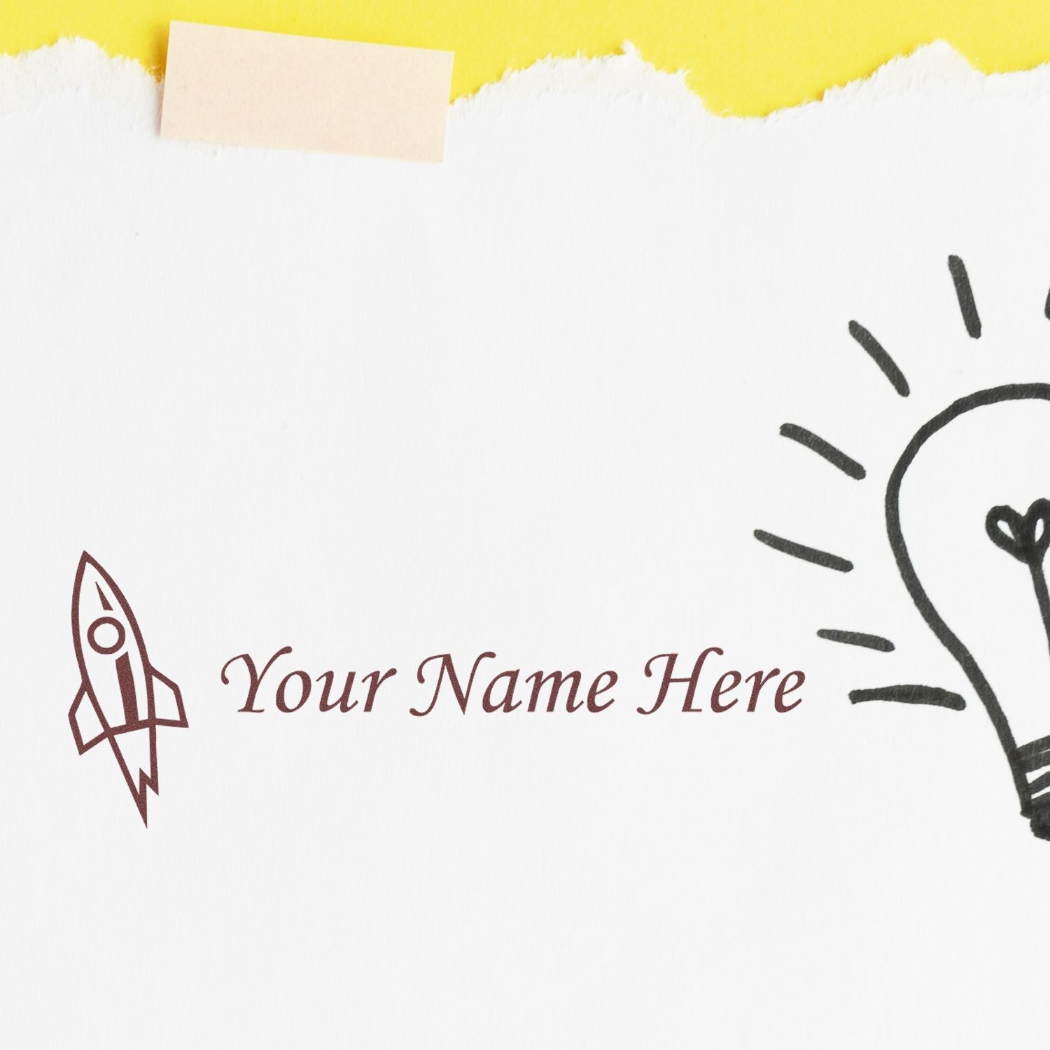 Slim Pre-Inked Rocket Blast Personalized Ink Stamp - Engineer Seal Stamps