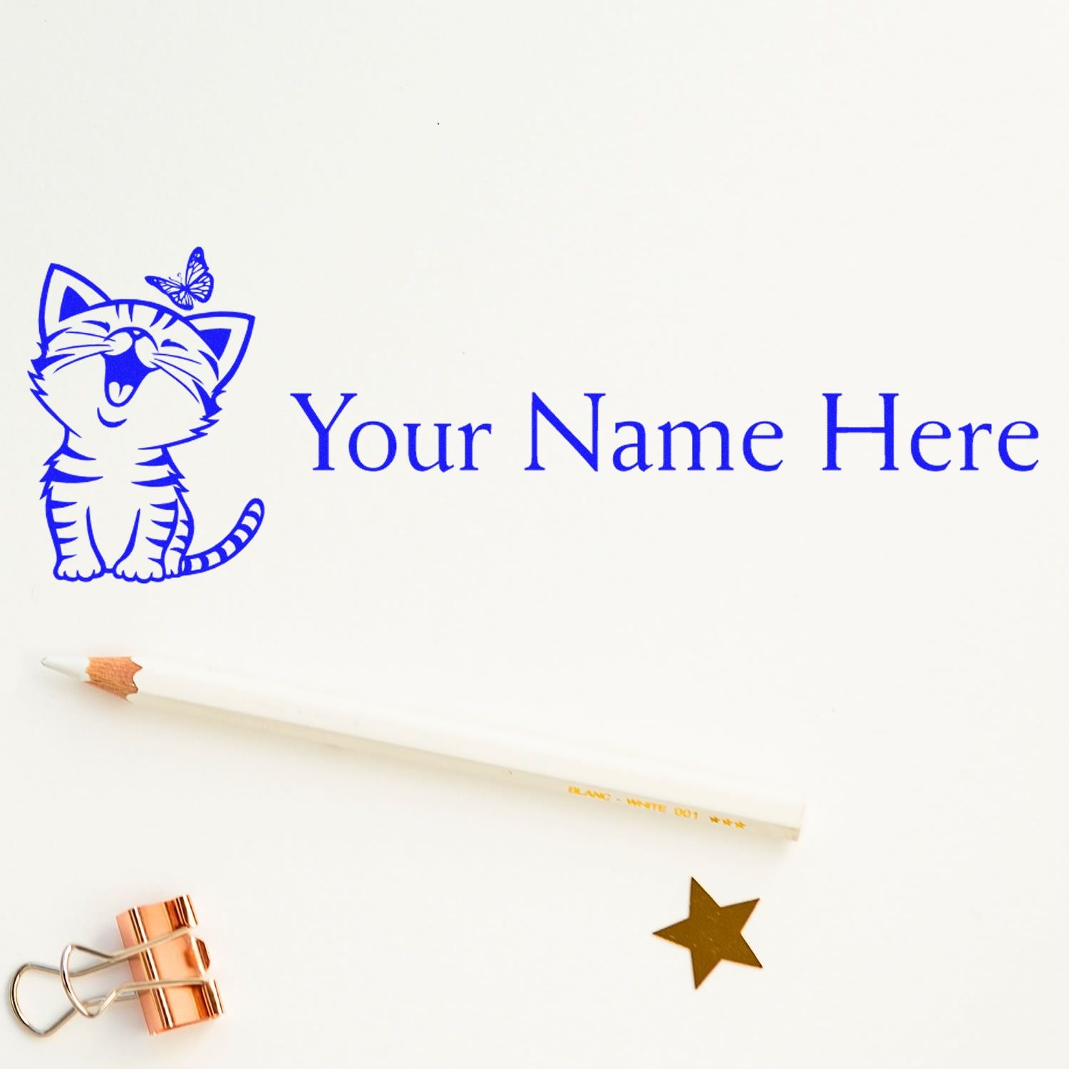 PSI Pre-Inked Kitten Joy Personalized Ink Stamper - Engineer Seal Stamps