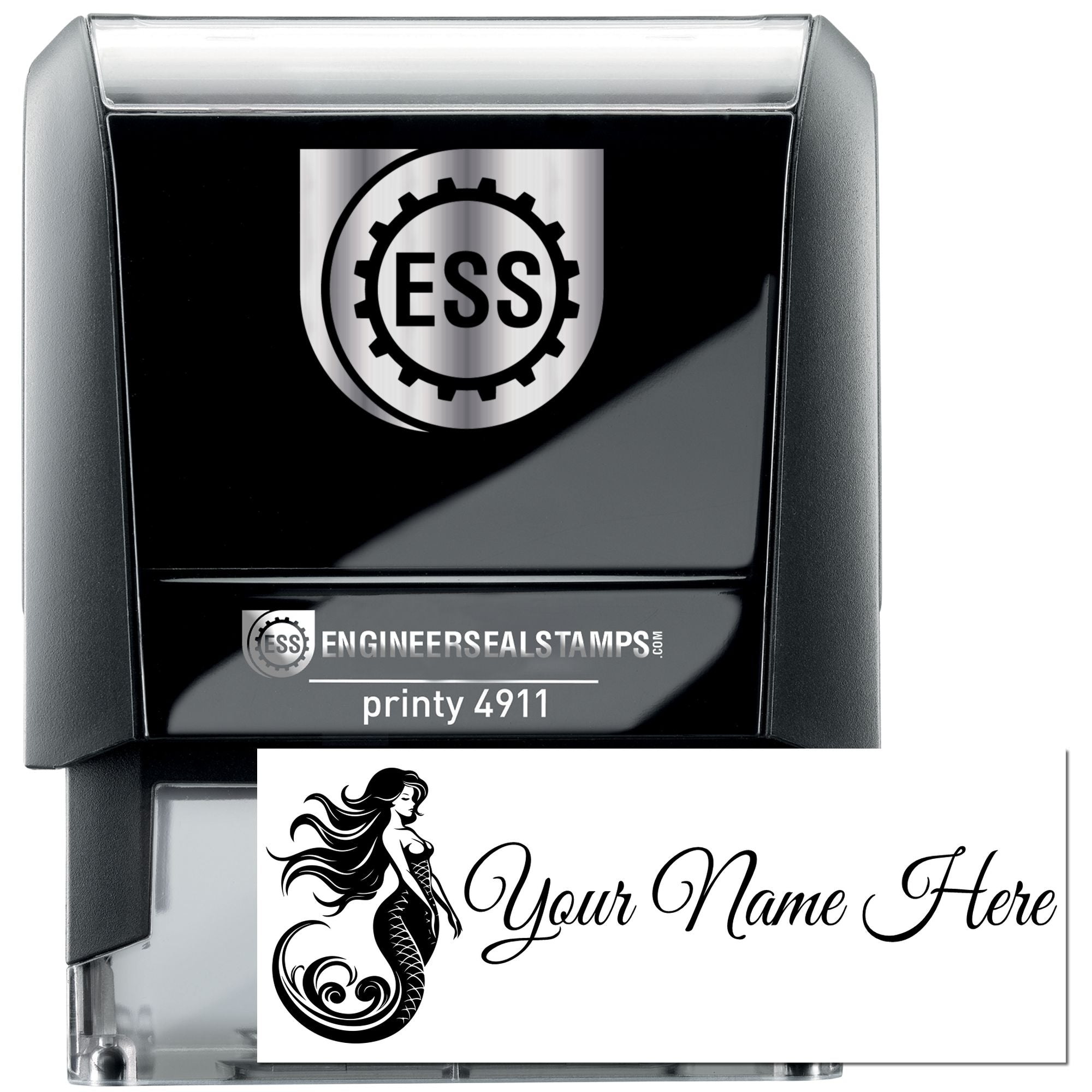 Self-Inking Mermaid's Melody Custom Name Stamp - Engineer Seal Stamps