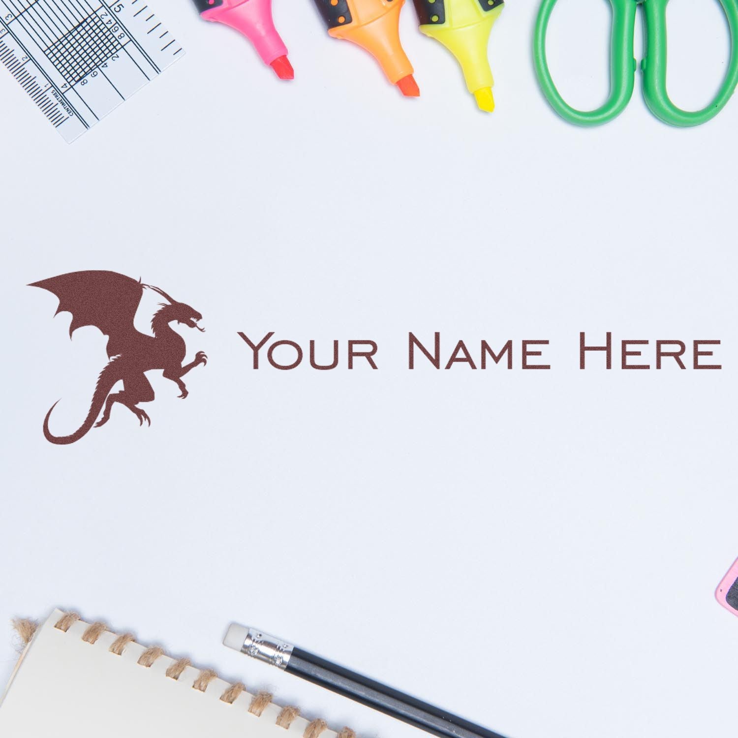 Wood Handle Mystic Guardian Custom Ink Stamp - Engineer Seal Stamps