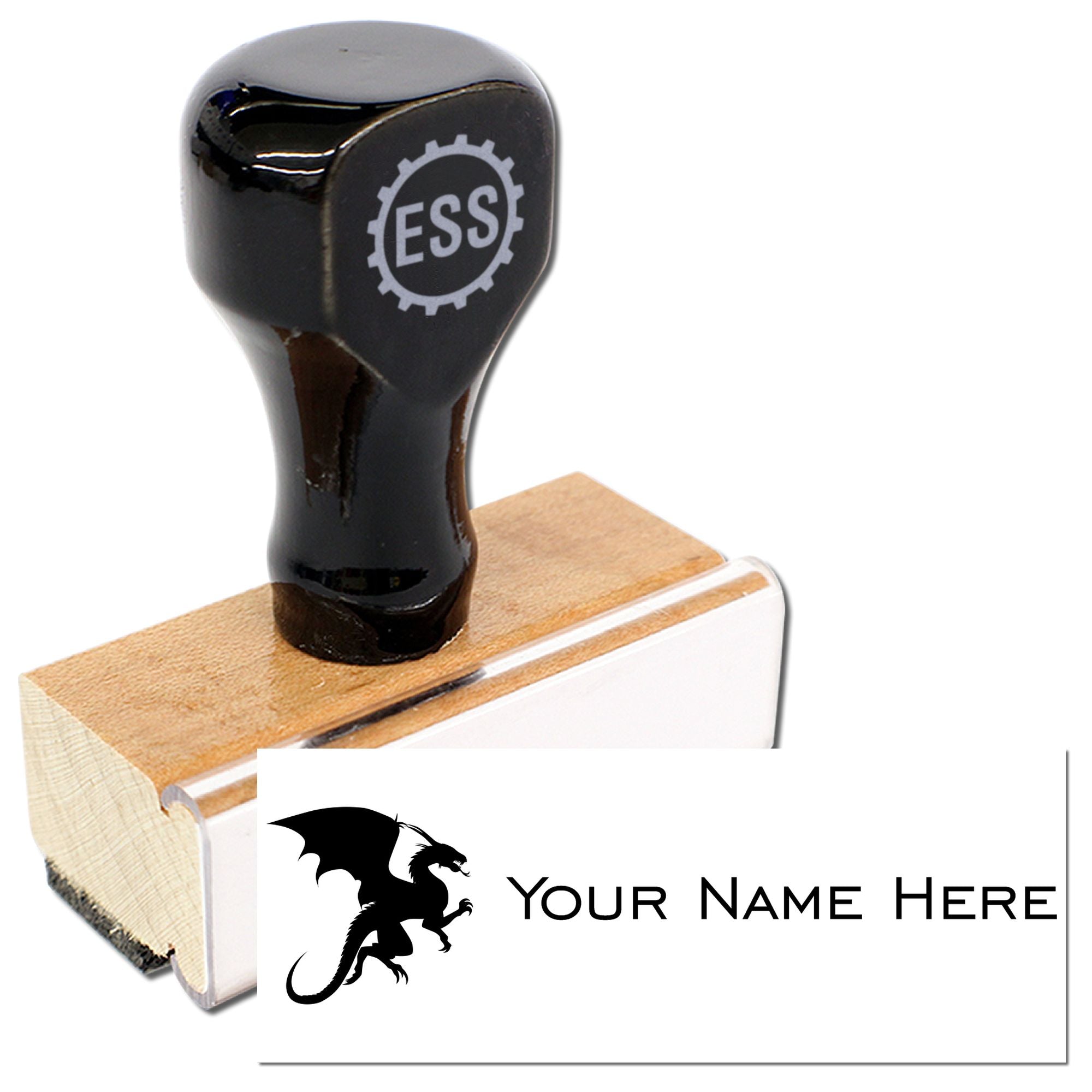 Wood Handle Mystic Guardian Custom Ink Stamp - Engineer Seal Stamps