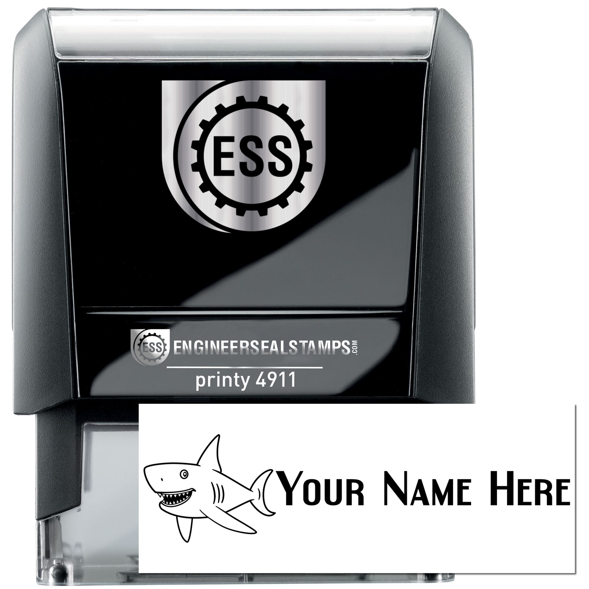 Self-Inking Sharky Splash Customized Signature Stamp - Engineer Seal Stamps