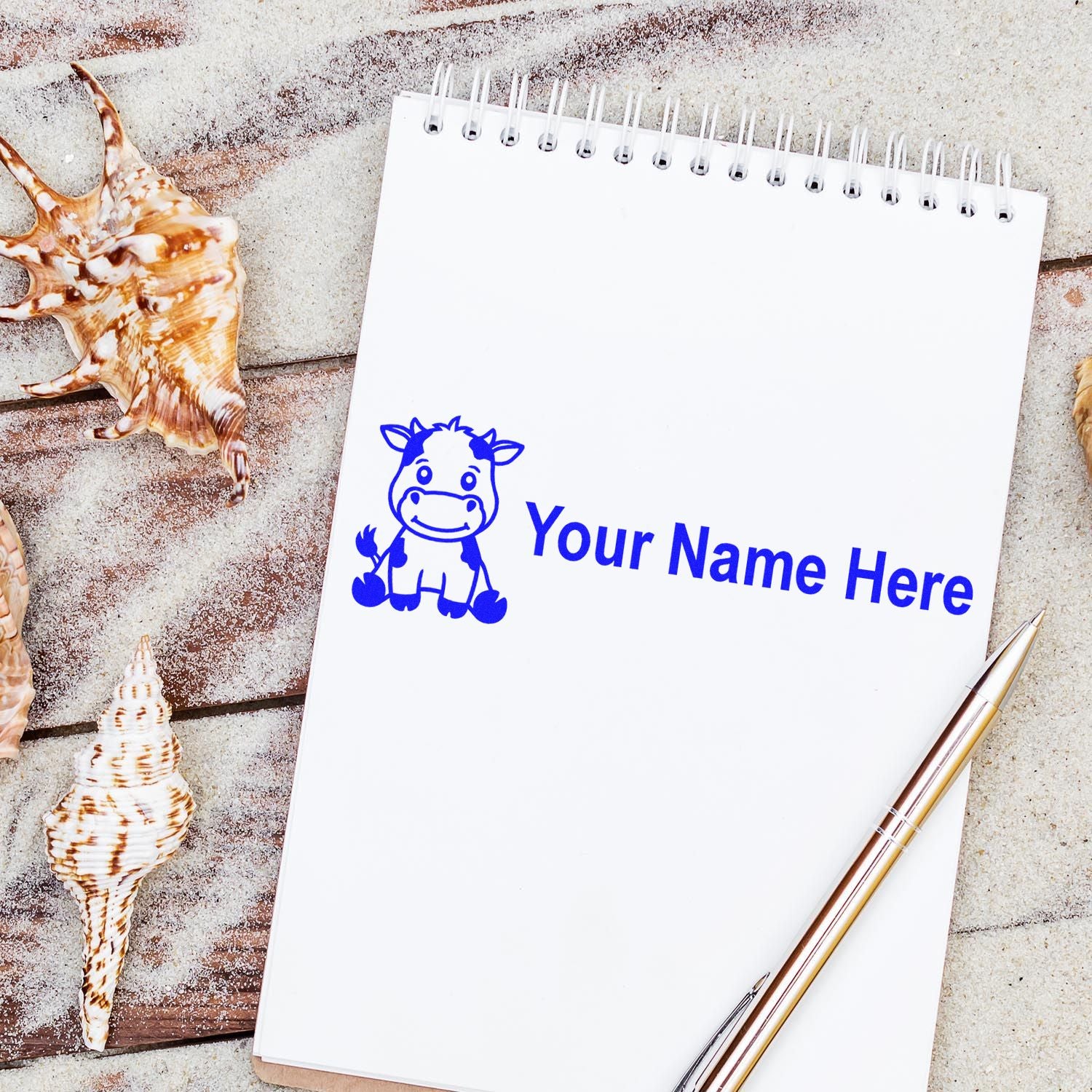 PSI Pre-Inked Moo Moo Customize Name Stamp - Engineer Seal Stamps