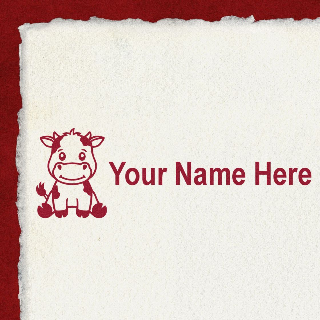 PSI Pre-Inked Moo Moo Customize Name Stamp - Engineer Seal Stamps
