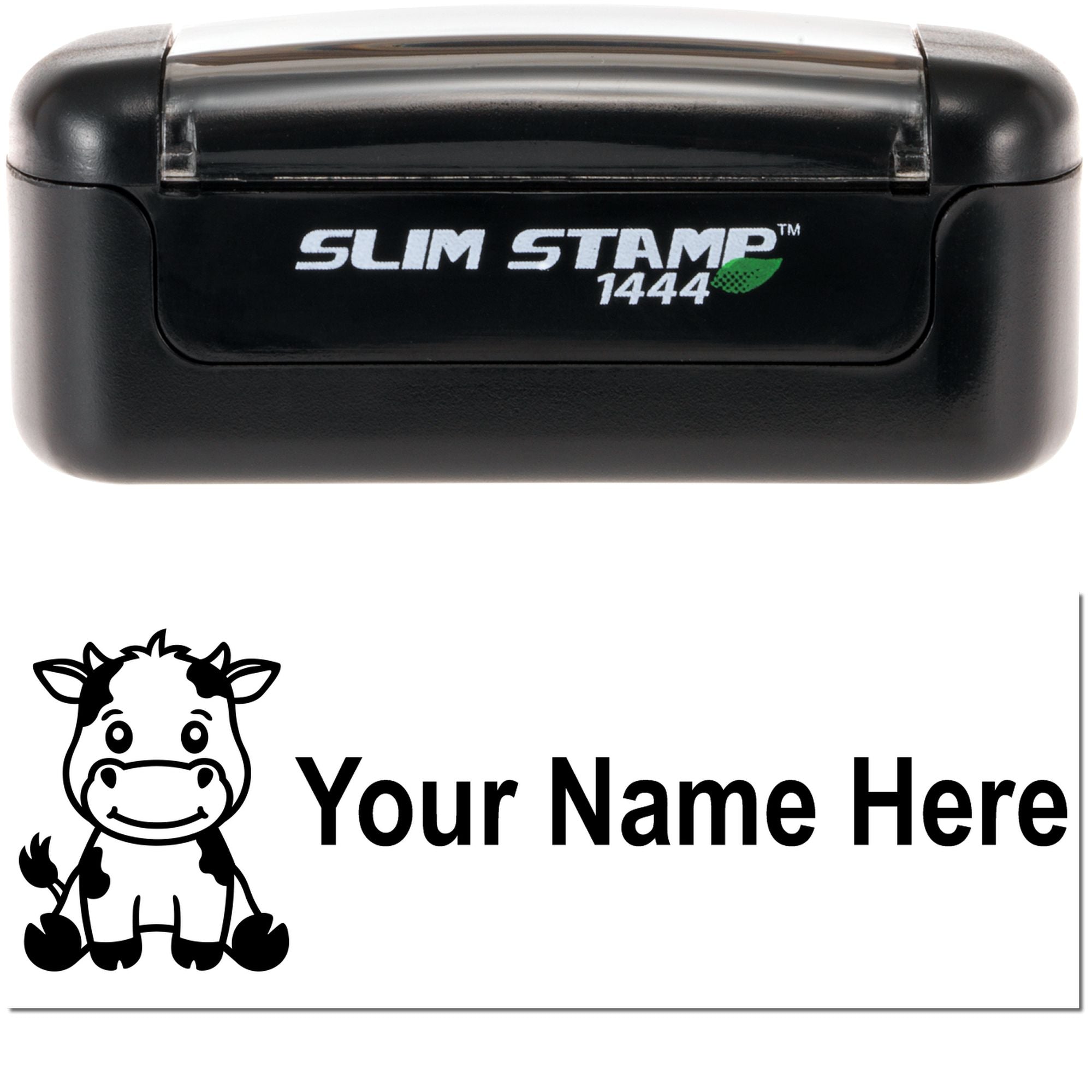Slim Pre-Inked Moo Moo Customize Name Stamp - Engineer Seal Stamps
