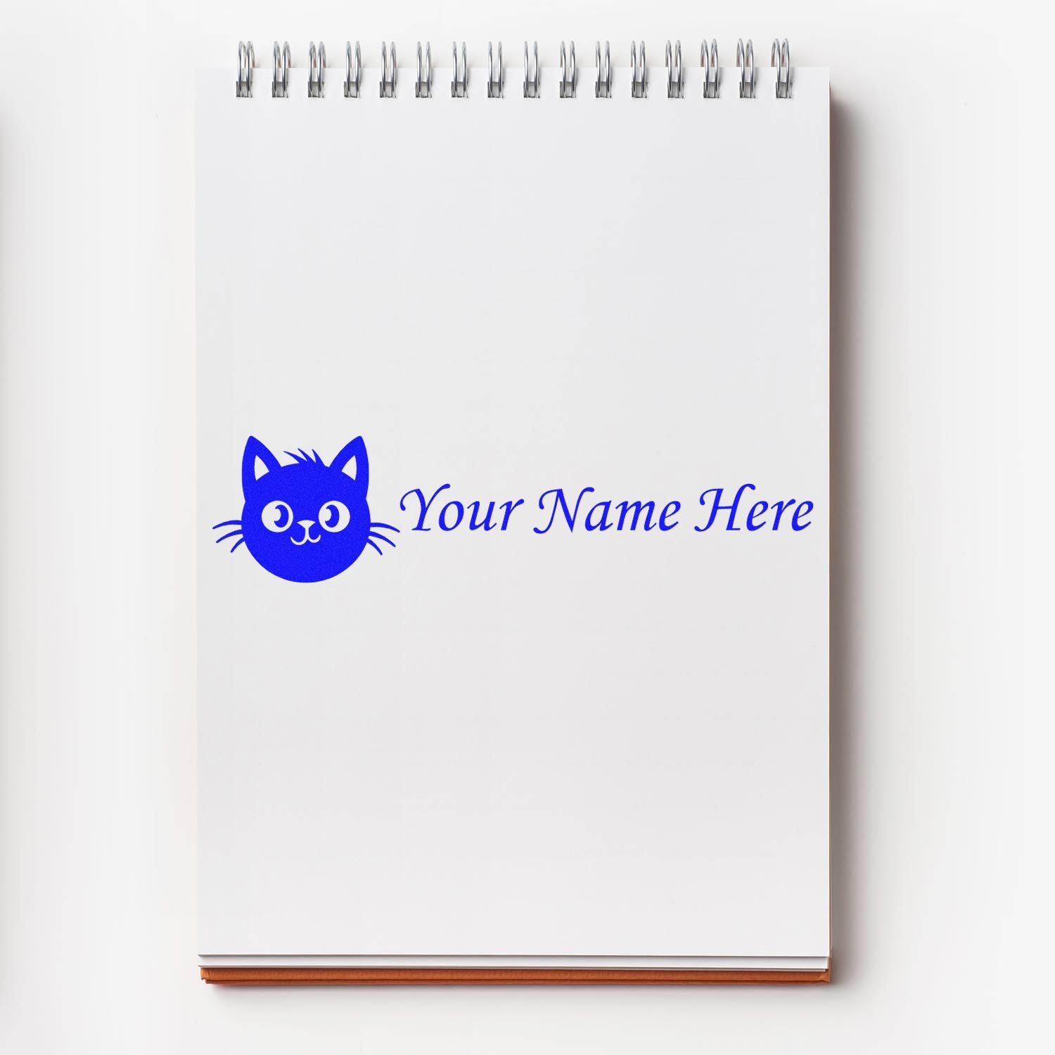 ESS Wood Handle Whisker Wonder rubber stamp with customizable name, featuring a sturdy wooden handle and detailed rubber impression.