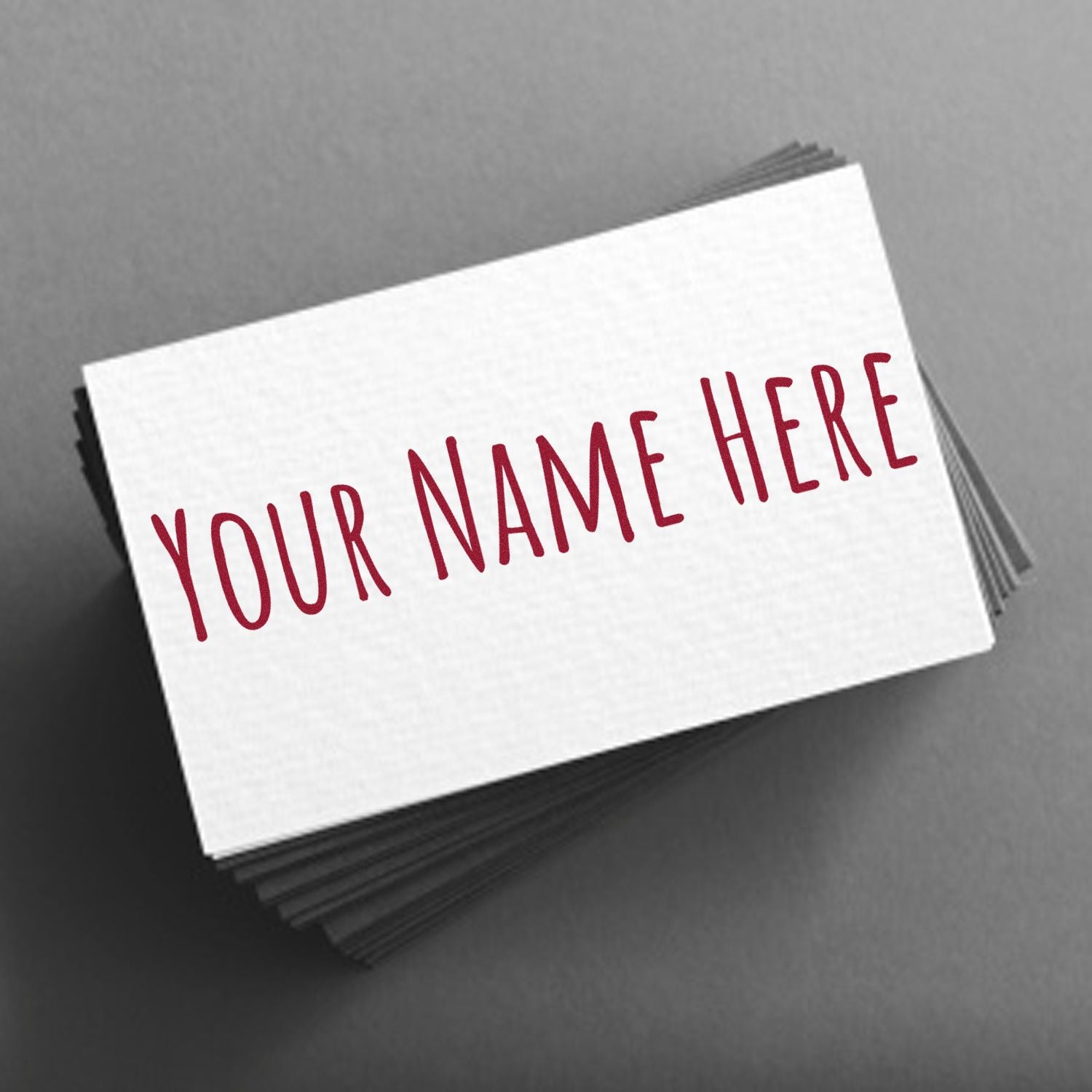 ESS Wood Handle Amatic SC Customize Signature Rubber Stamp in use, showing the name stamp with a wooden handle.