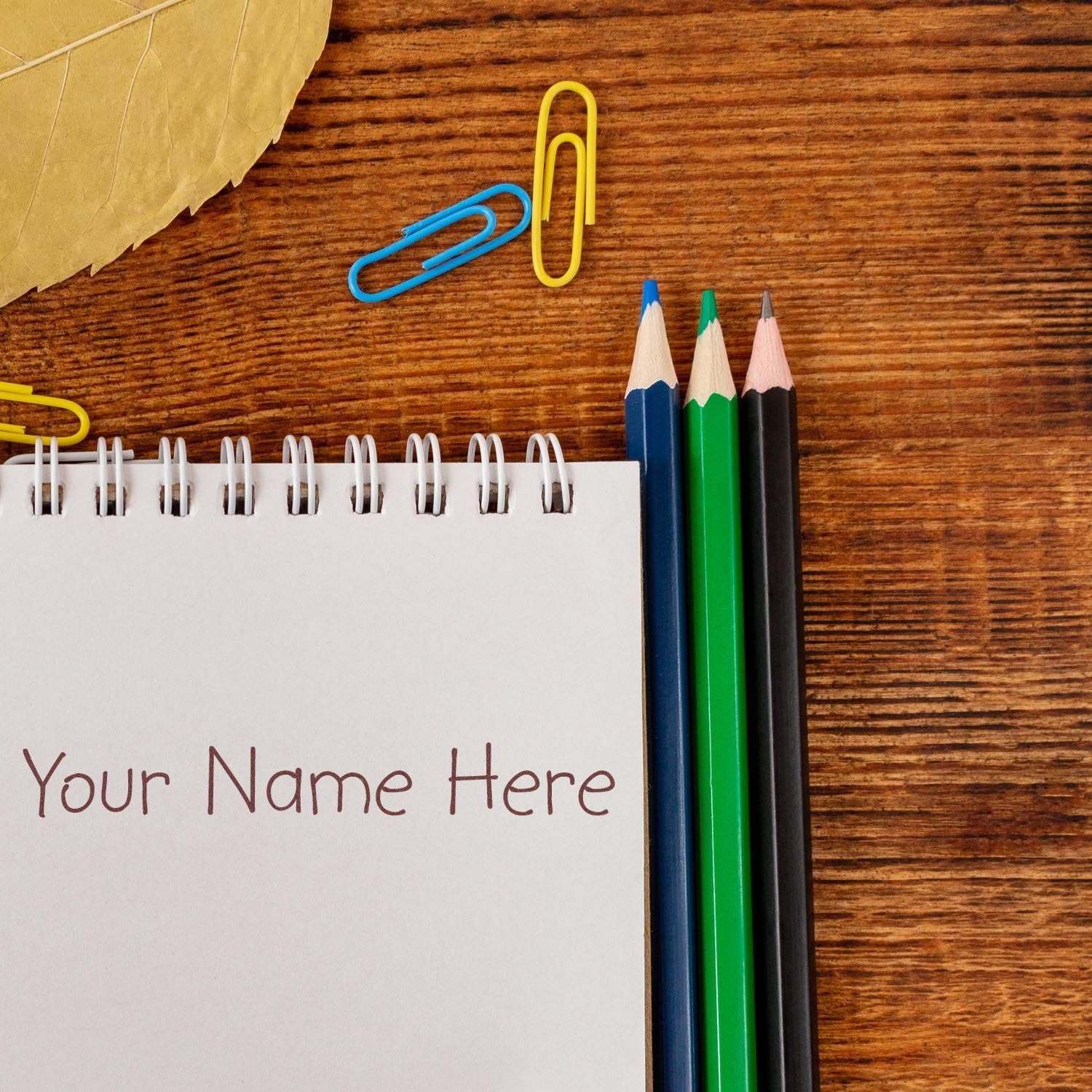 Wood Handle Kid print Customize Inked Stamp - Engineer Seal Stamps