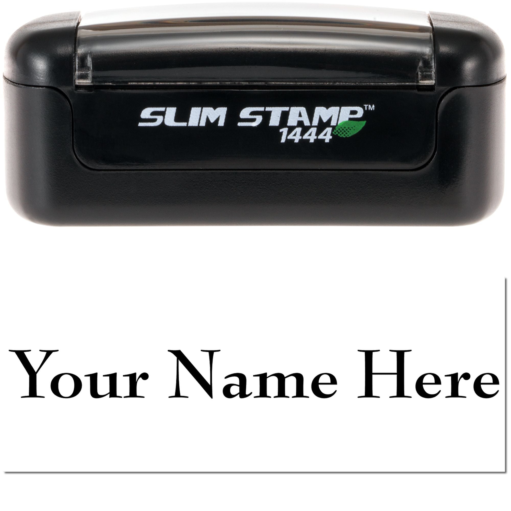 Slim Pre-Inked Bernhard Modern Roman Customizable Name Stamper - Engineer Seal Stamps