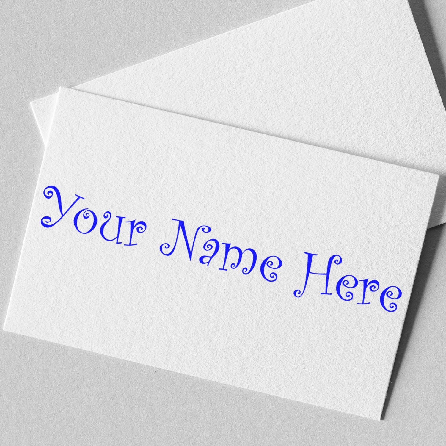 Wood Handle Curlz MT Customizable Signature Stamp - Engineer Seal Stamps