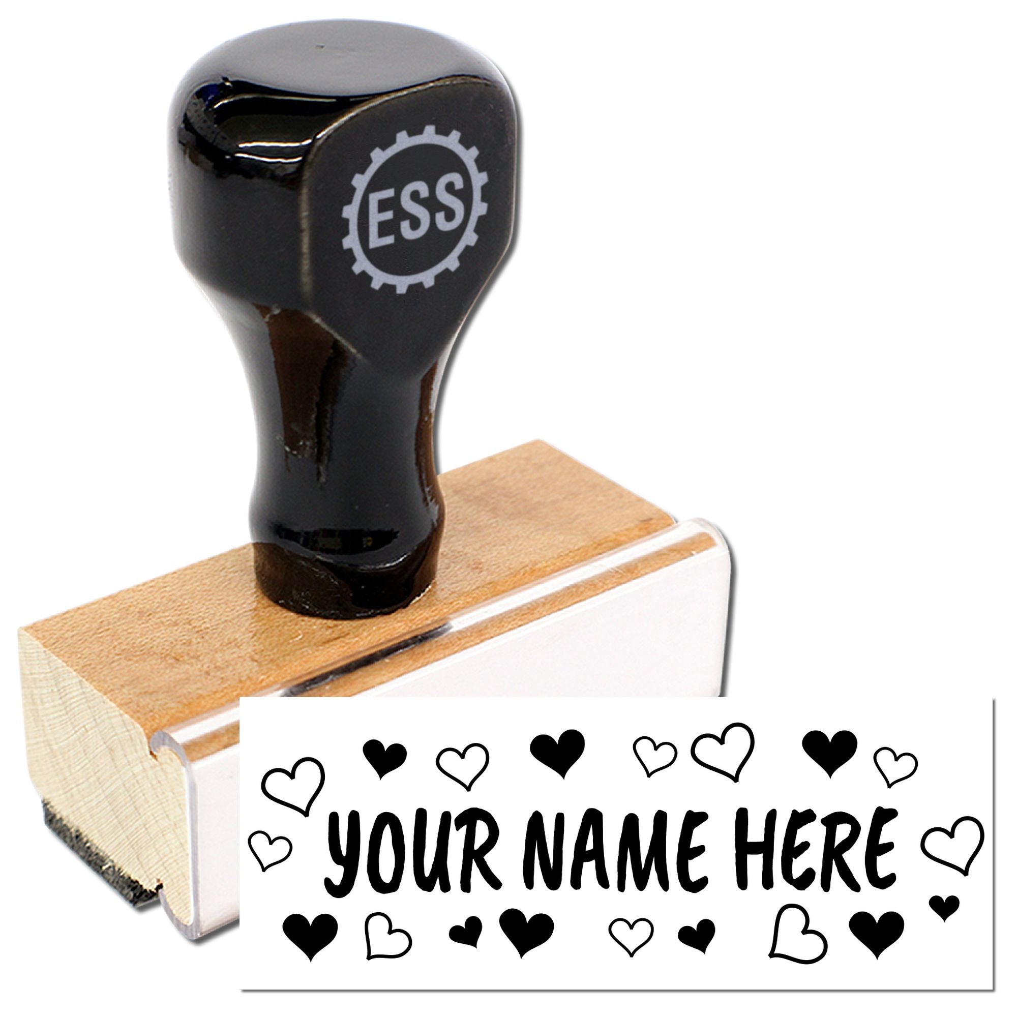 Wood Handle Caveat Brush Customizable Ink Stamp - Engineer Seal Stamps