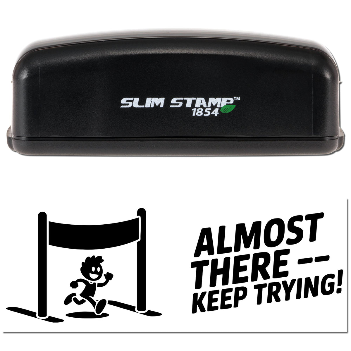 Trodat Hedge Your Success pre-inked stock stamp for elementary and special education teachers with black ink, featuring a teacher-themed design.