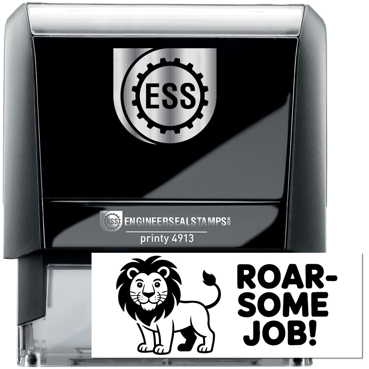 Trodat hanging sloth self-inking stock stamp featuring "In There" message for student work, with black design.