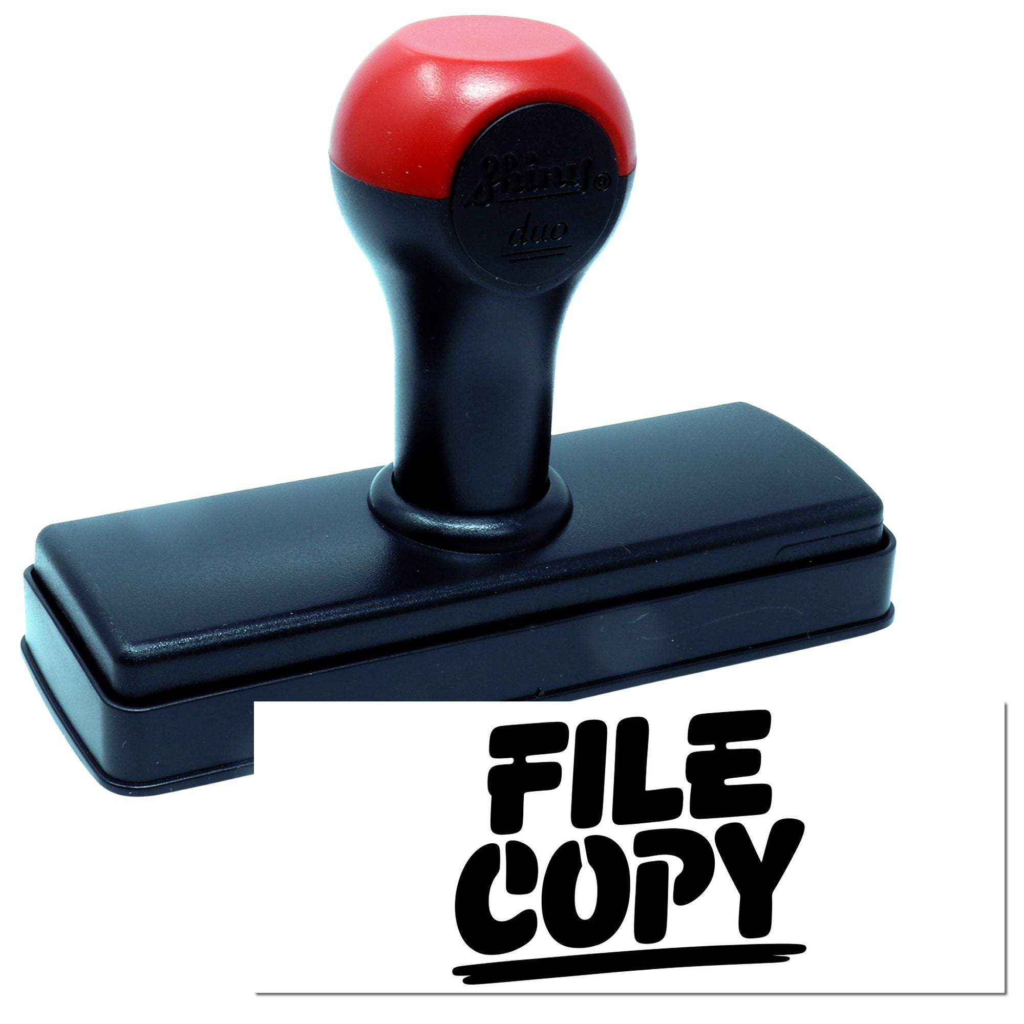 Red and black self-inking file copy stamp seal with bold FILE COPY imprint