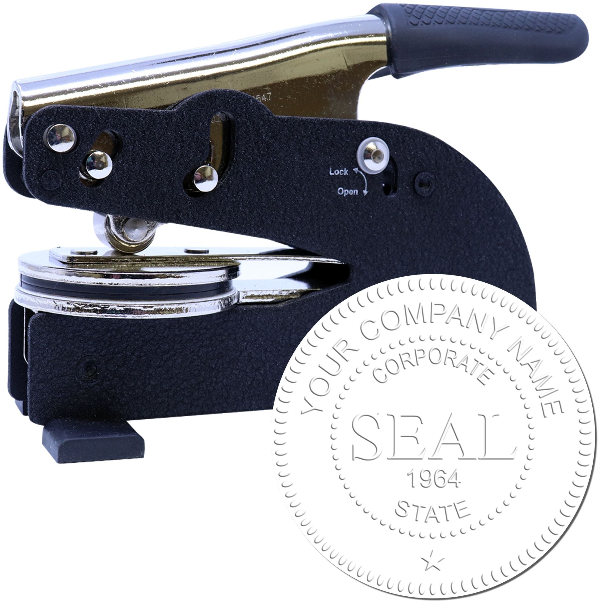 Standard Long Reach Corporate Seal with Date - Engineer Seal Stamps