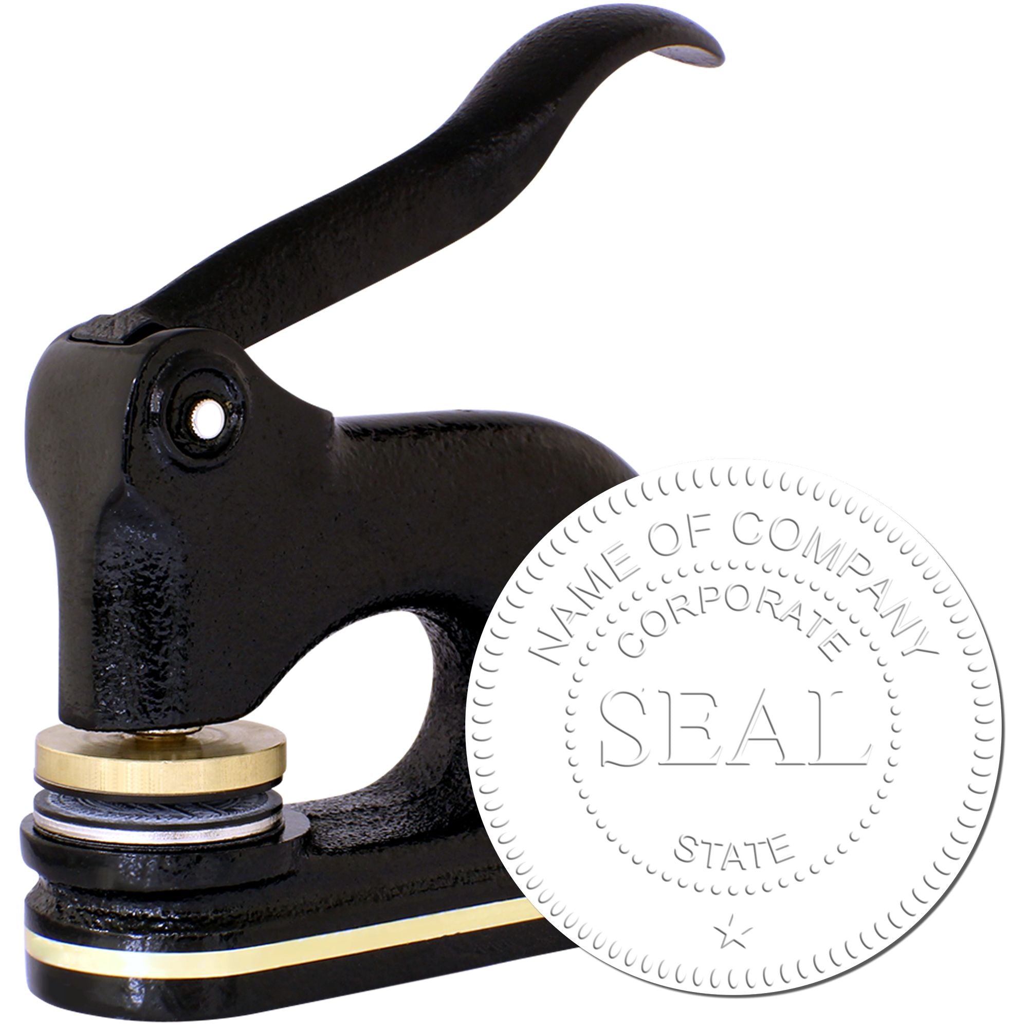 Cast Iron Desk Corporate Seal with Star - Engineer Seal Stamps