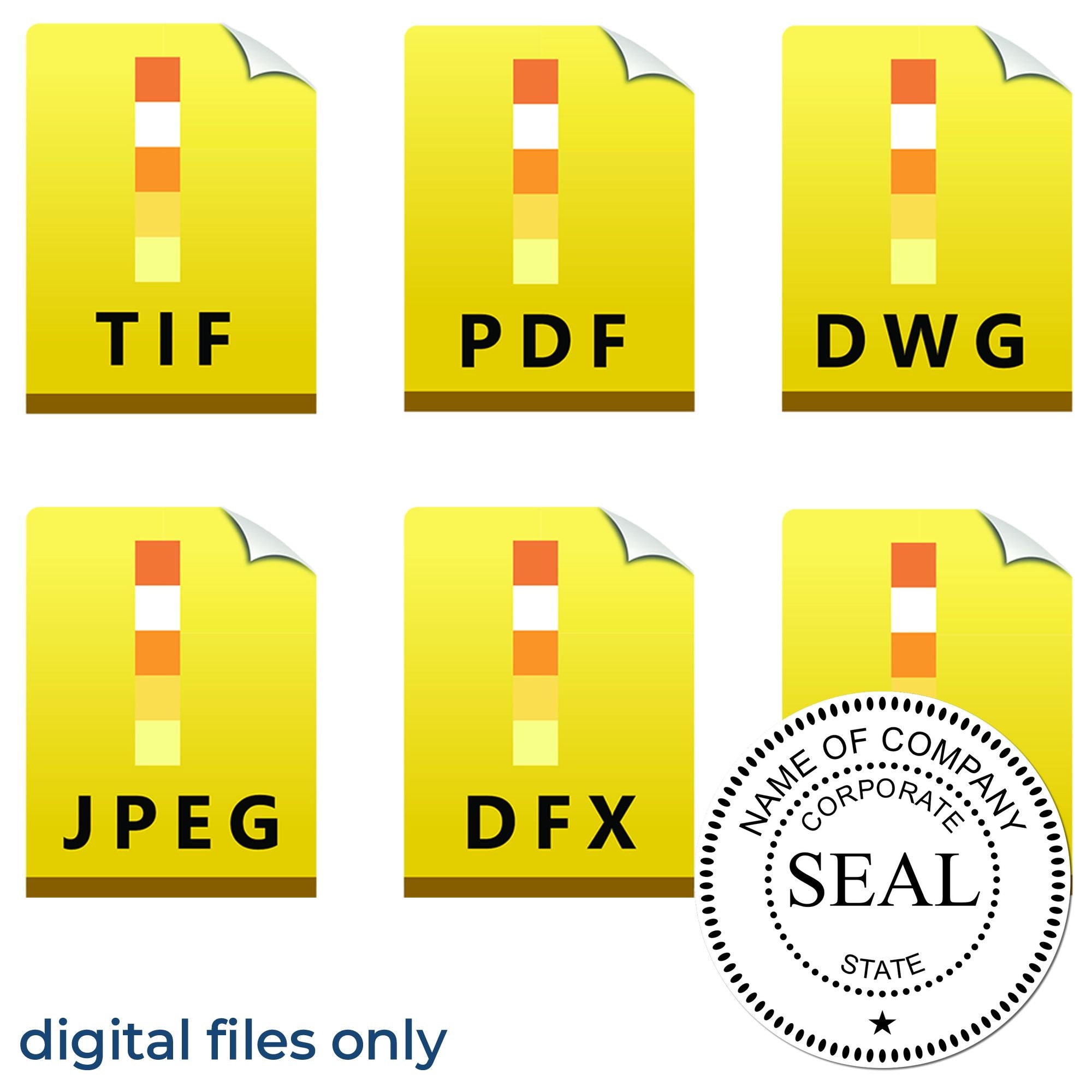 Electronic Corporate Seal Stamp with Star - Engineer Seal Stamps