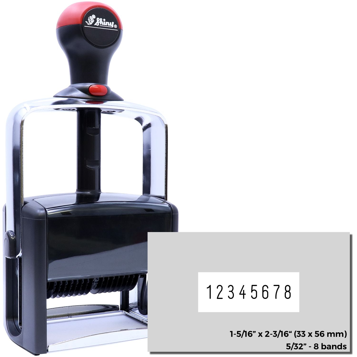 8 Wheel Shiny Heavy Duty Number Stamp 5/32 Characters with Plate - Engineer Seal Stamps