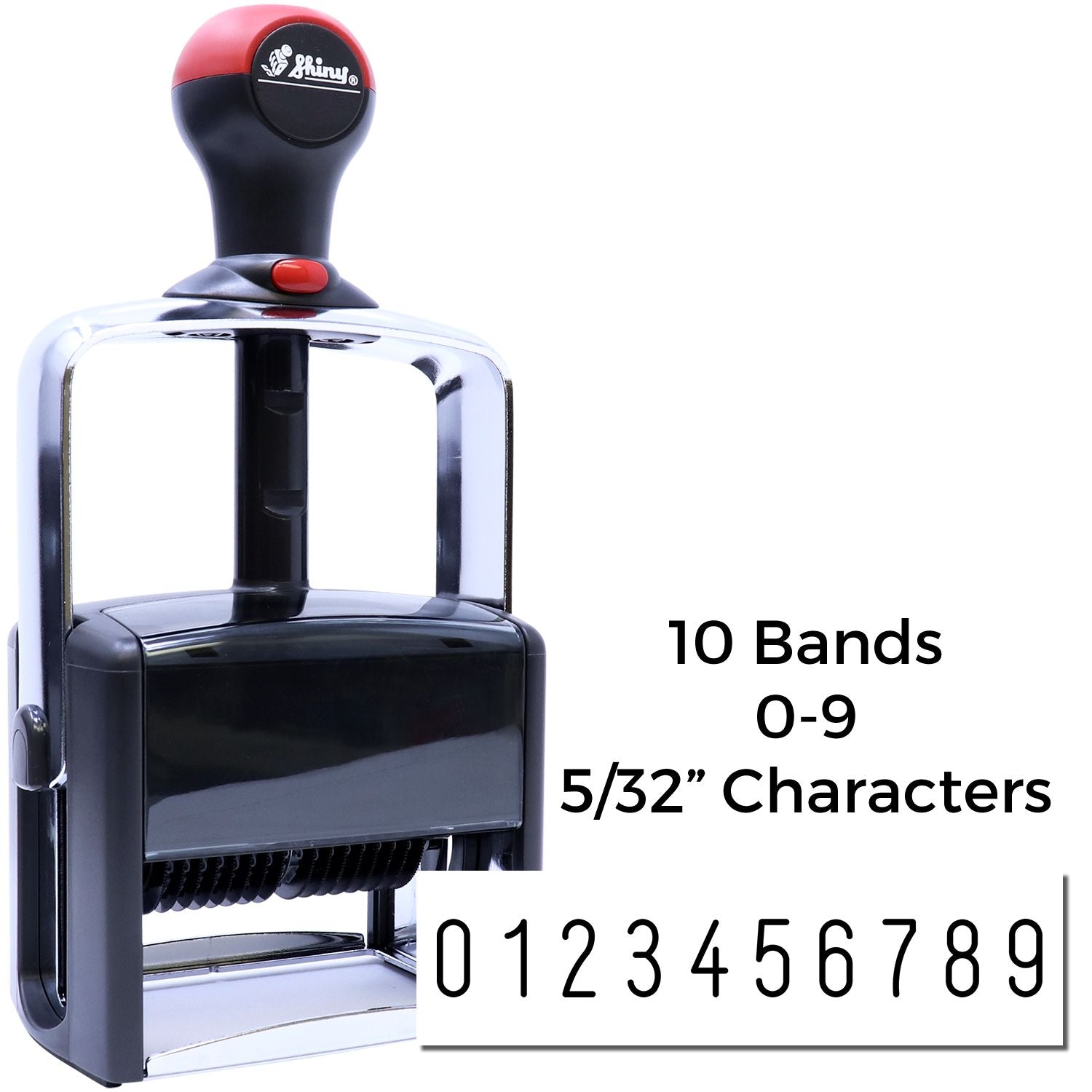 10 Wheel Shiny Heavy Duty Self Inking Number Stamp 5/32 Characters - Engineer Seal Stamps