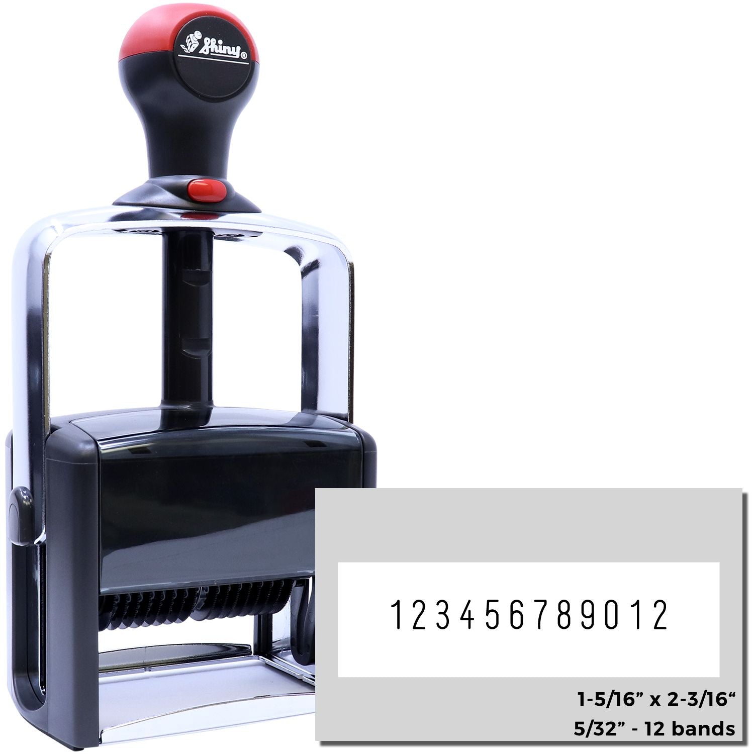 12 Wheel Shiny Heavy Duty Number Stamp 5/32 Characters with Plate - Engineer Seal Stamps