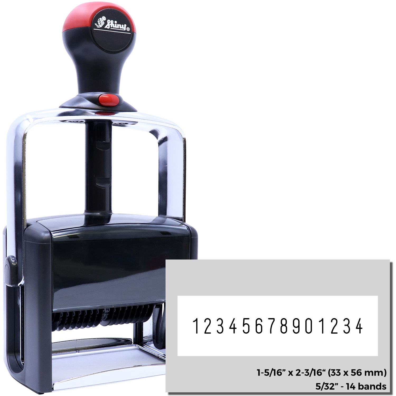 14 Wheel Shiny Heavy Duty Number Stamp 5/32 Characters with Plate - Engineer Seal Stamps