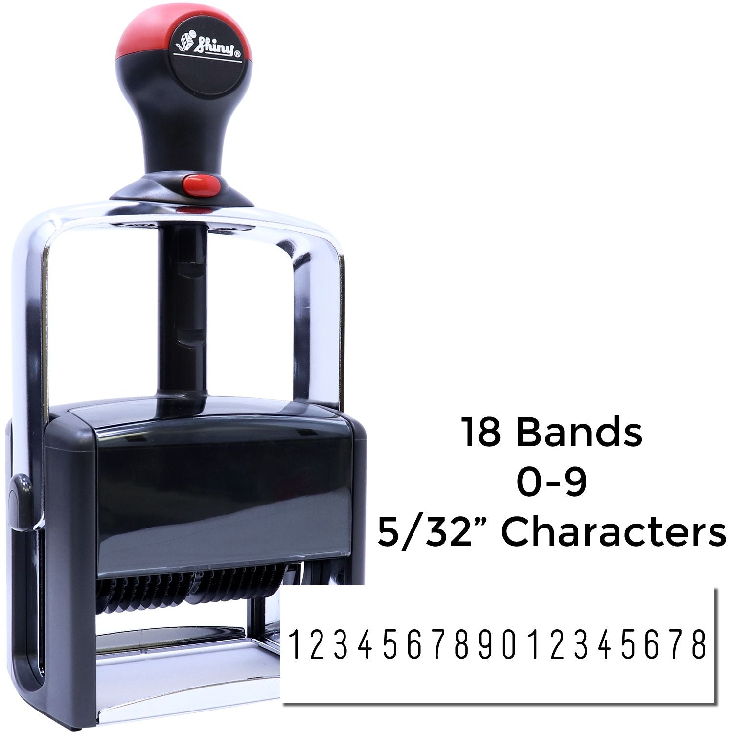 18 Wheel Shiny Heavy Duty Self Inking Number Stamp 5/32 Characters - Engineer Seal Stamps