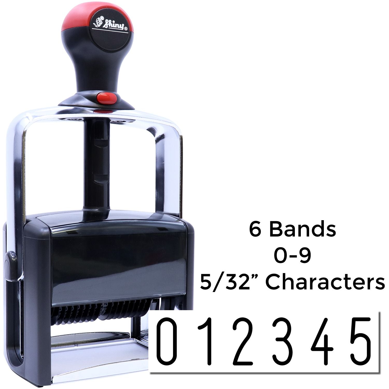 6 Wheel Shiny Heavy Duty Self Inking Number Stamp 5/32 Characters - Engineer Seal Stamps