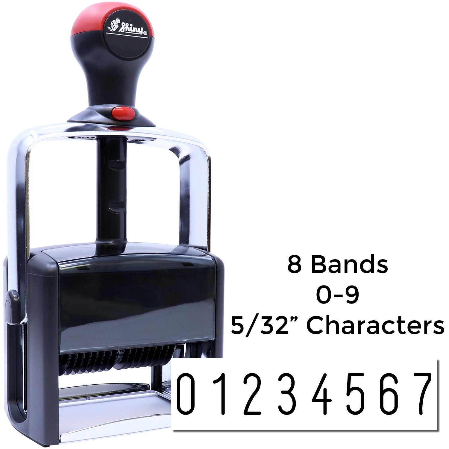 8 Wheel Shiny Heavy Duty Self Inking Number Stamp 5/32 Characters - Engineer Seal Stamps