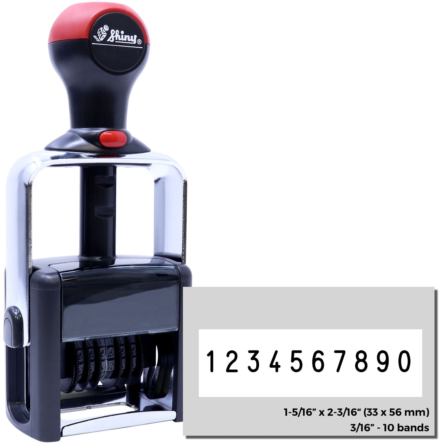 10 Wheel Shiny Heavy Duty Number Stamp 3/16 Characters with Plate - Engineer Seal Stamps