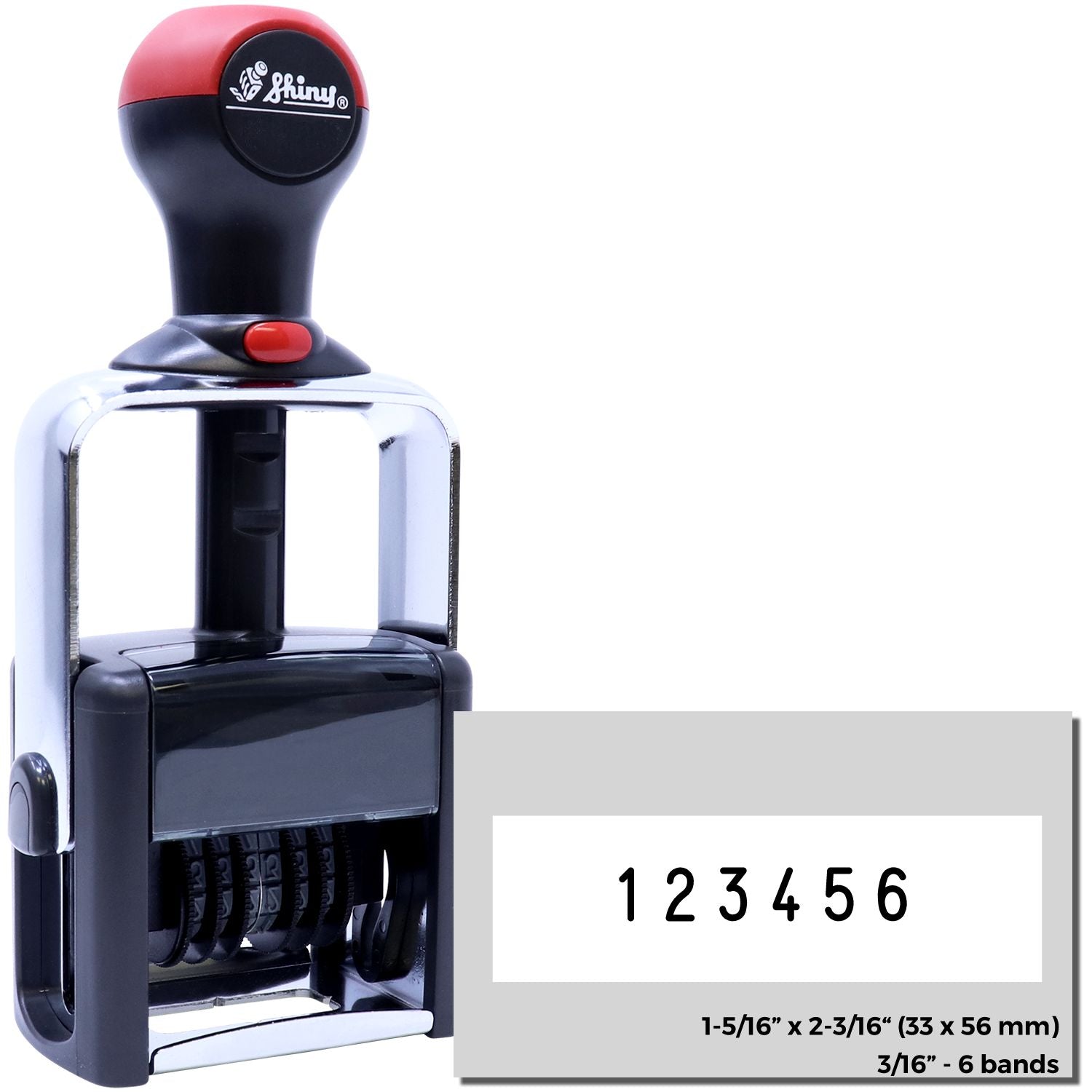 6 Wheel Shiny Heavy Duty Number Stamp 3/16 Characters with Plate - Engineer Seal Stamps