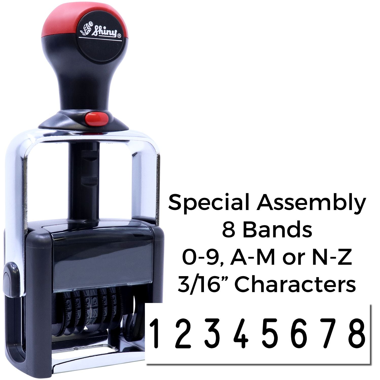 Special Assembly 8 Wheel Shiny Heavy Duty Number Stamp 3/16 Characters