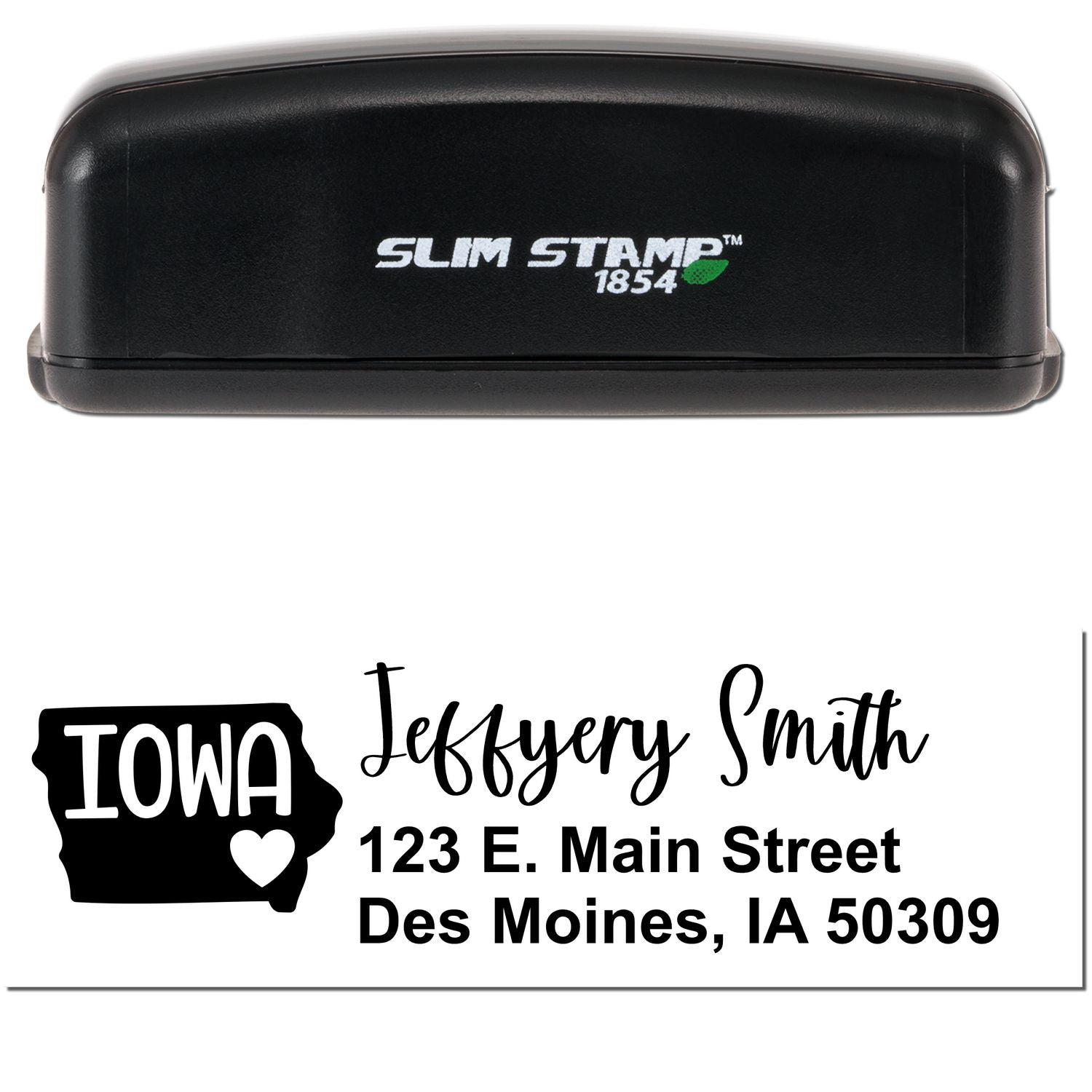 Slim Iowa Custom Address Stamp for Envelopes - Engineer Seal Stamps